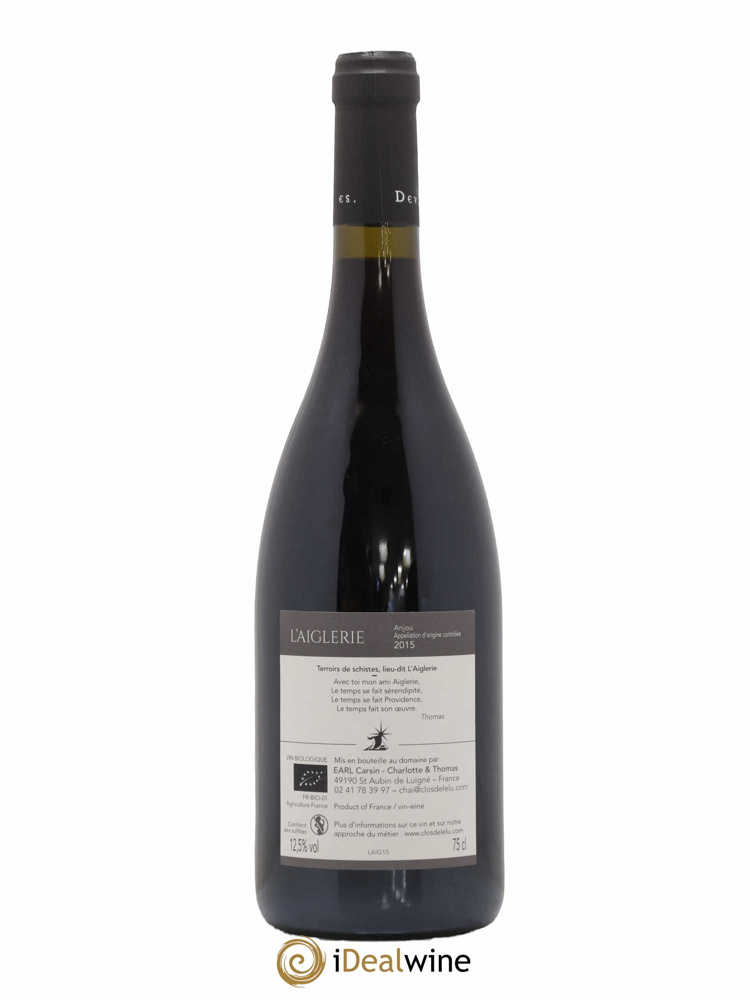 Anjou L'aiglerie Clos de l'élu (sans prix de réserve) 2015 - Posten von 1 Flasche - 1