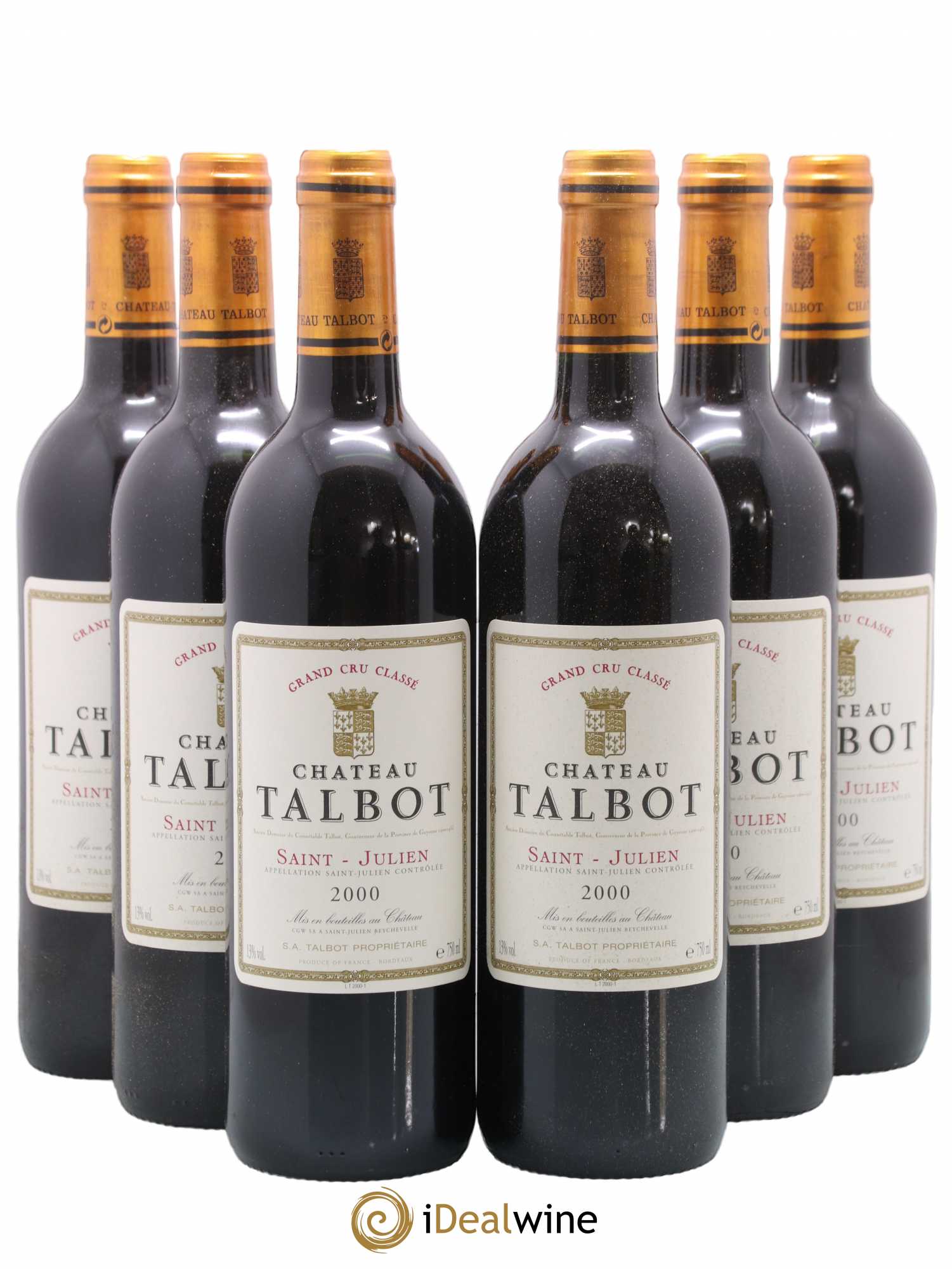 Château Talbot 4ème Grand Cru Classé 2000 - Lot de 6 bouteilles - 0