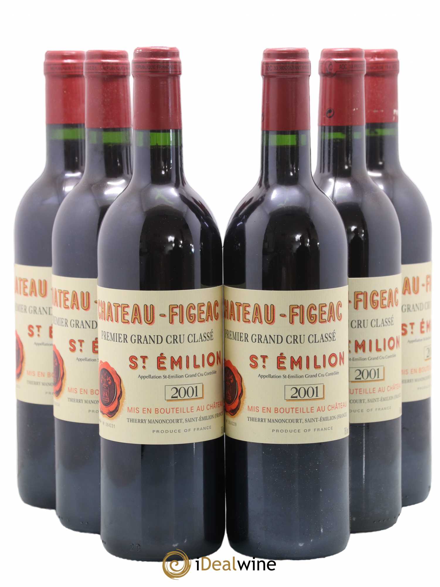 Château Figeac 1er Grand Cru Classé A 2001 - Lot de 6 bouteilles - 0
