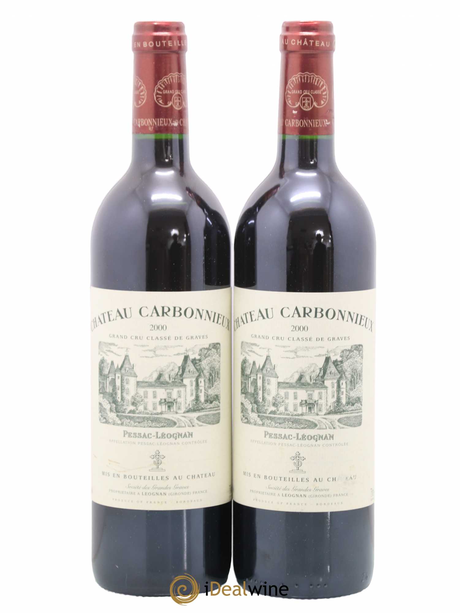Château Carbonnieux Cru Classé de Graves 2000 - Lot de 2 bouteilles - 0