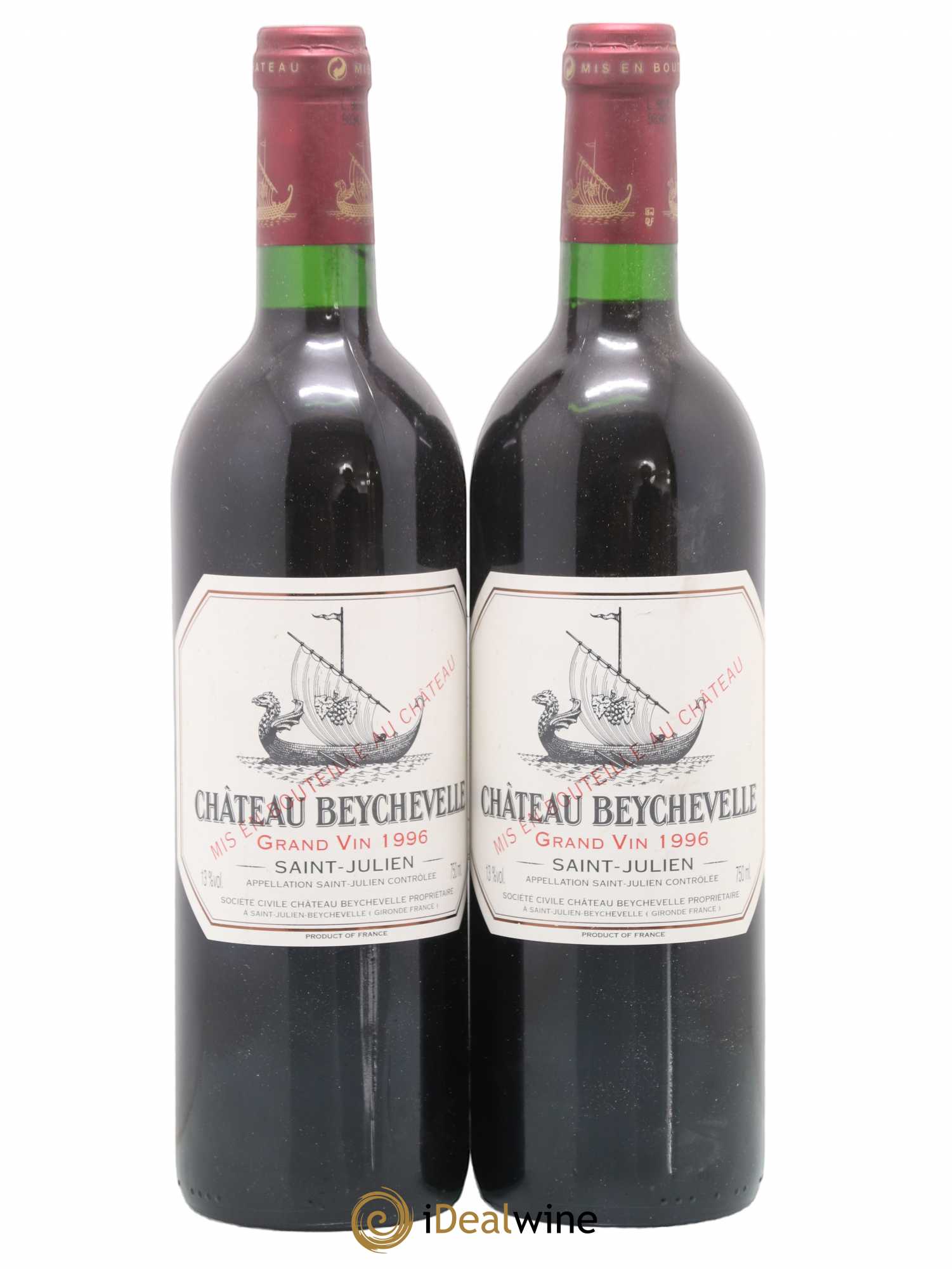 Château Beychevelle 4ème Grand Cru Classé 1996 - Lot de 2 bouteilles - 0