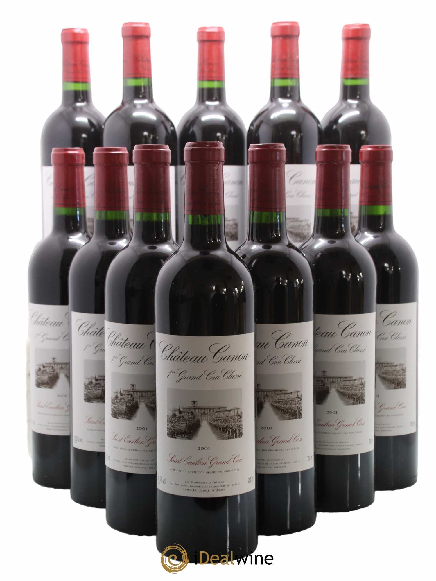 Château Canon 1er Grand Cru Classé B 2001 - Lot de 12 bouteilles - 0