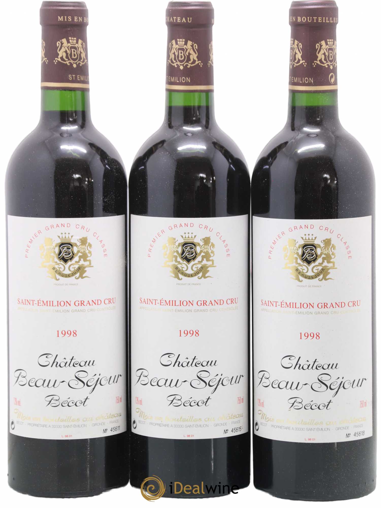 Château Beau-Séjour Bécot 1er Grand Cru Classé B 1998 - Lot de 12 bouteilles - 2