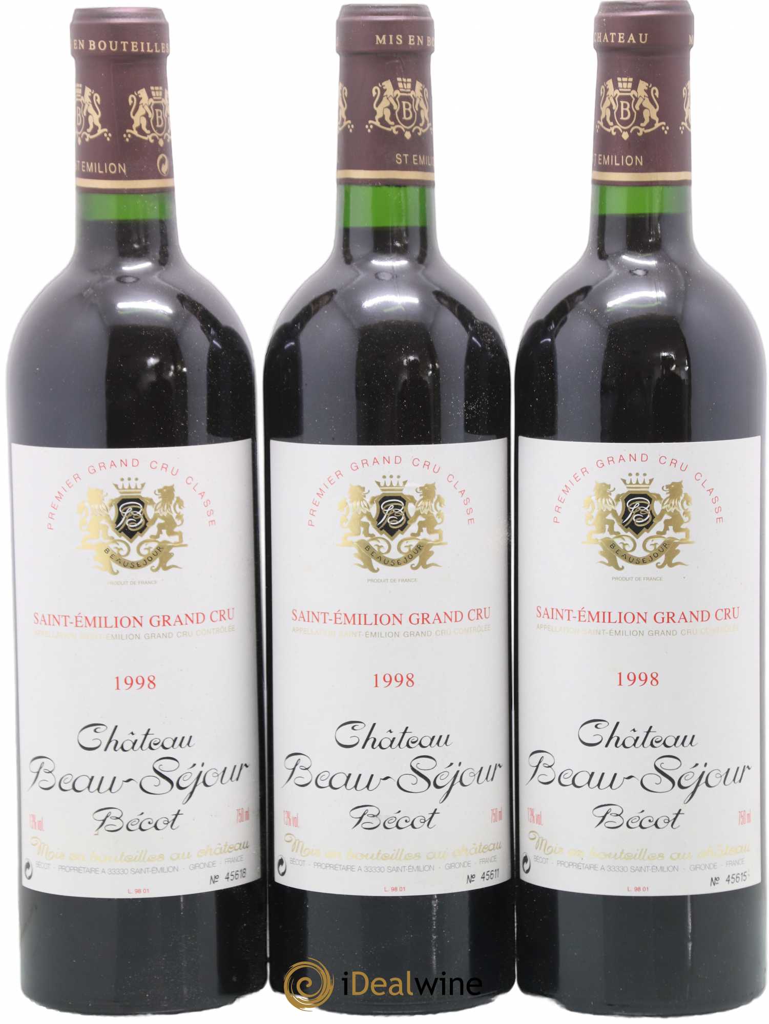 Château Beau-Séjour Bécot 1er Grand Cru Classé B 1998 - Lot de 12 bouteilles - 3