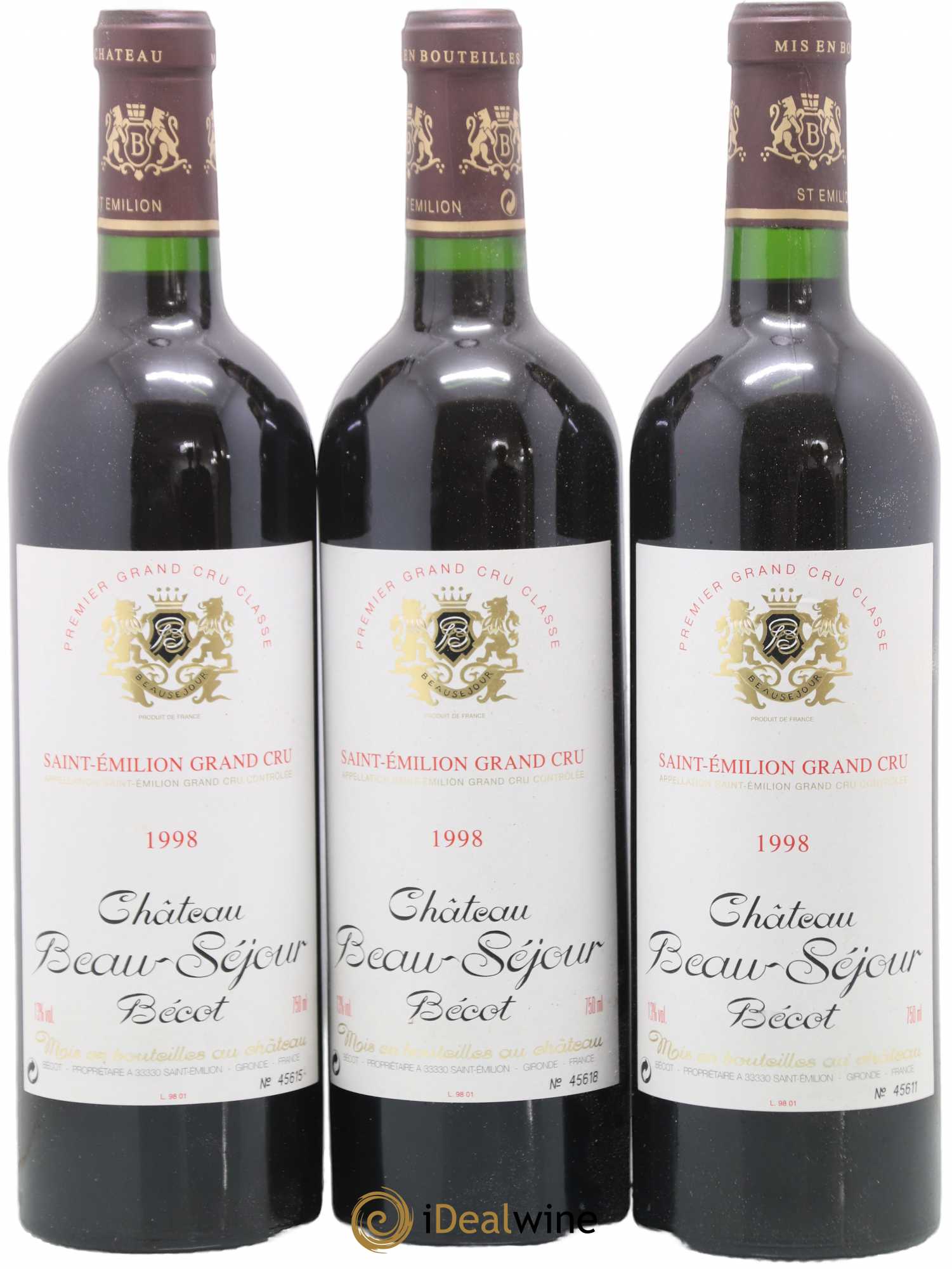Château Beau-Séjour Bécot 1er Grand Cru Classé B 1998 - Lot de 12 bouteilles - 4