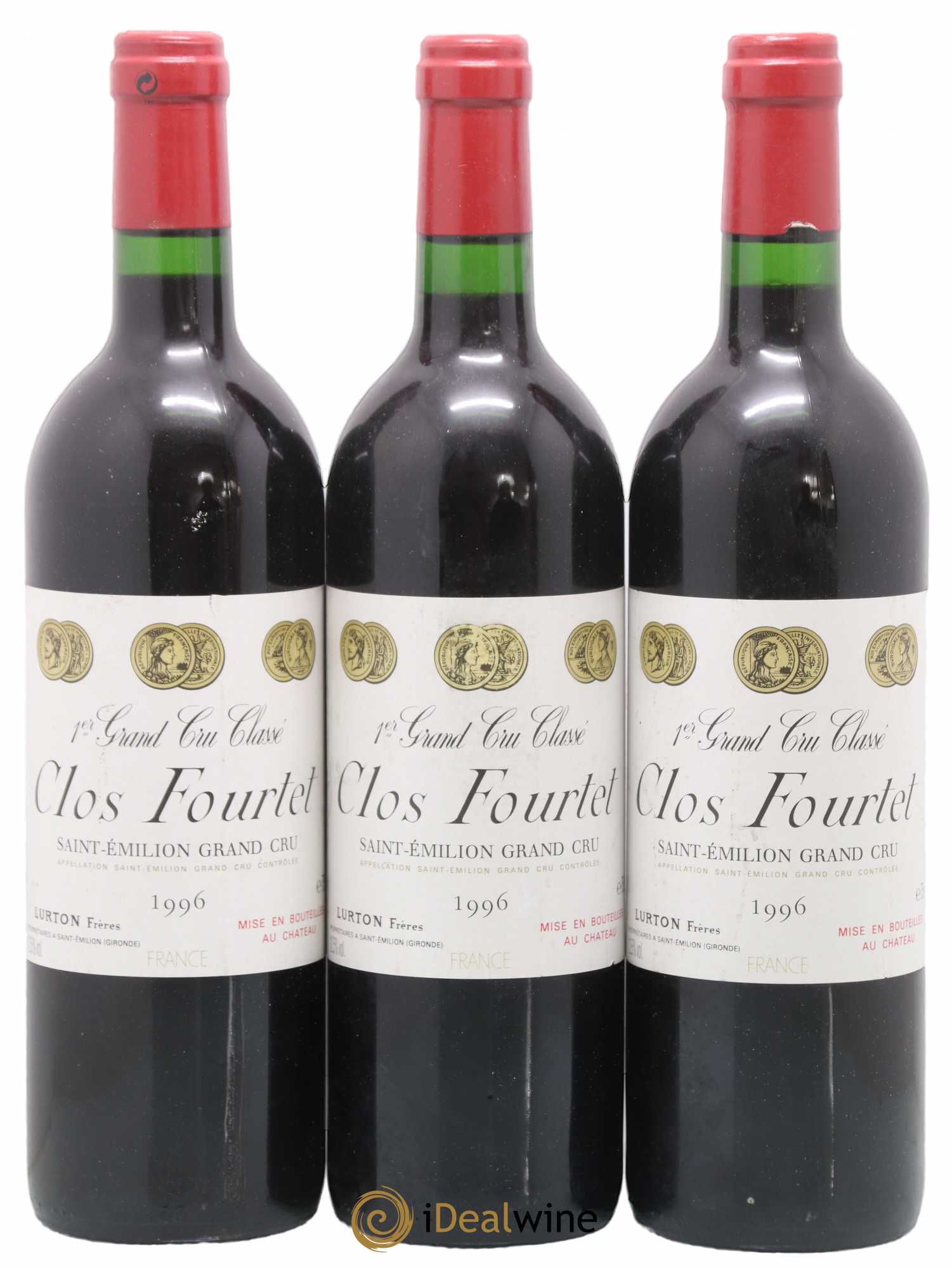 Clos Fourtet 1er Grand Cru Classé B 1996 - Lot de 3 bouteilles - 0