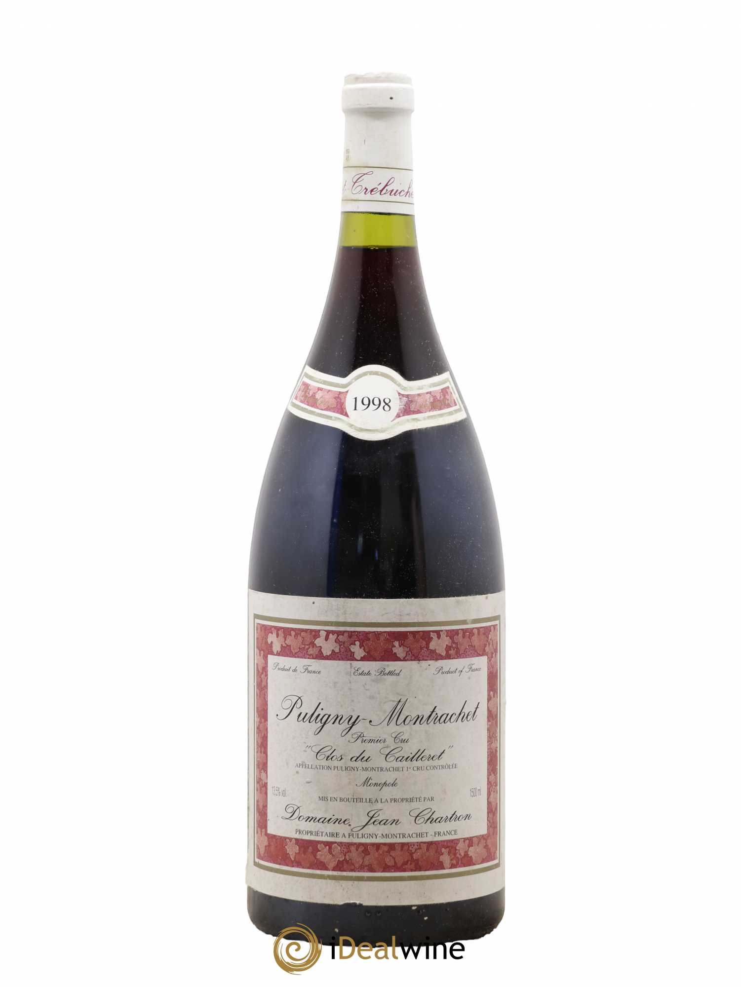 Puligny-Montrachet 1er Cru Clos du cailleret Jean Chartron (Domaine) 1998 - Lot de 1 magnum - 0