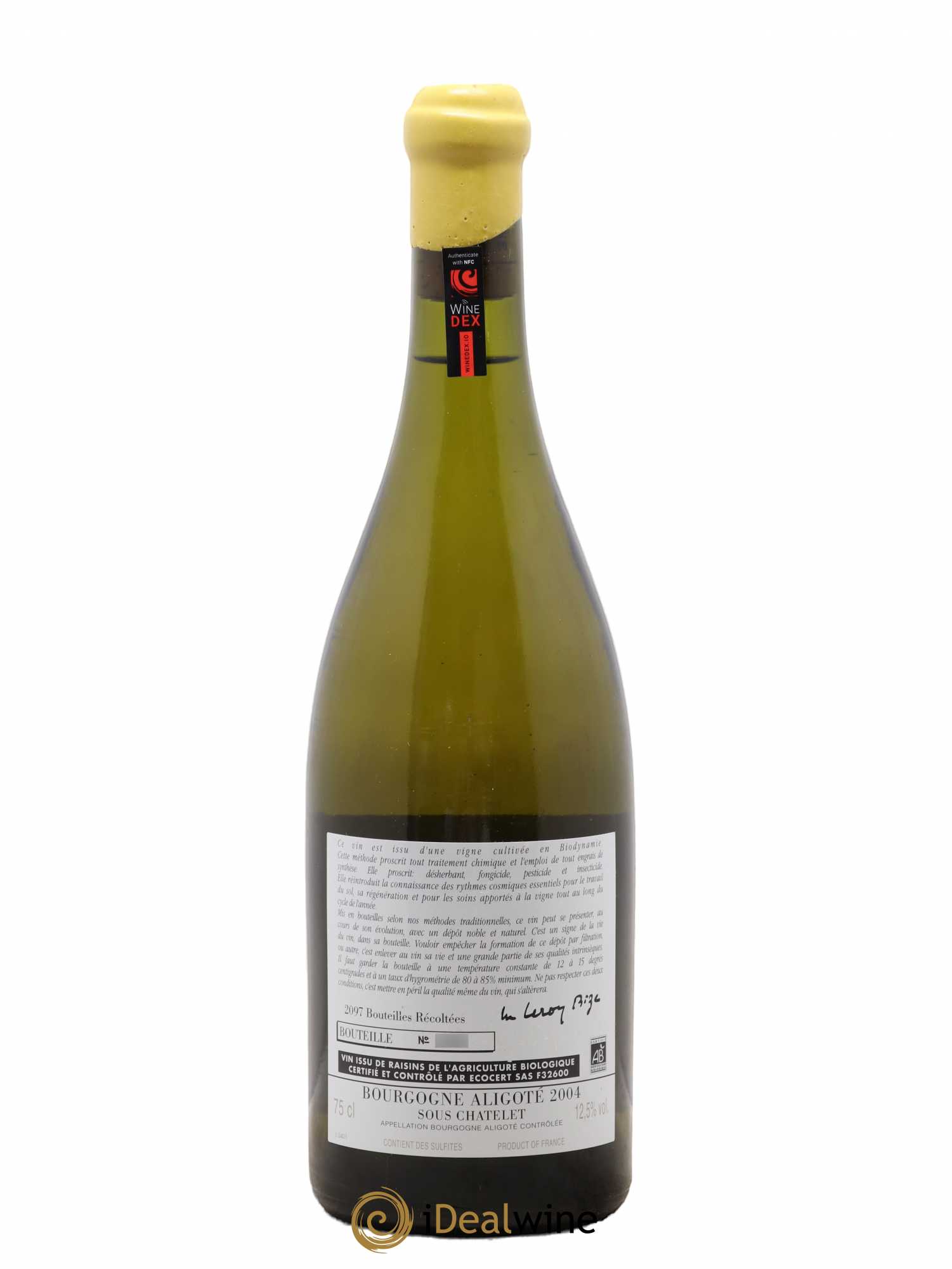 Bourgogne Aligoté Sous Chatelet d'Auvenay (Domaine) 2004 - Lot de 1 bouteille - 1