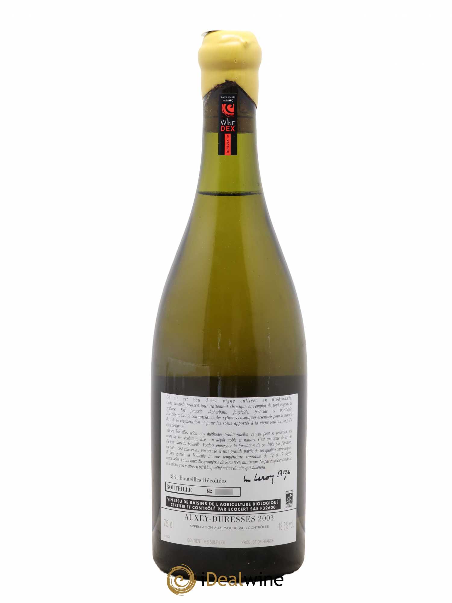 Auxey-Duresses d'Auvenay (Domaine) 2003 - Lot de 1 bouteille - 1
