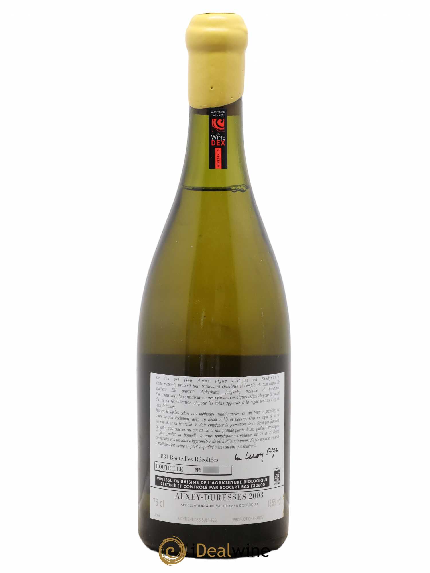Auxey-Duresses d'Auvenay (Domaine) 2003 - Lot de 1 bouteille - 1