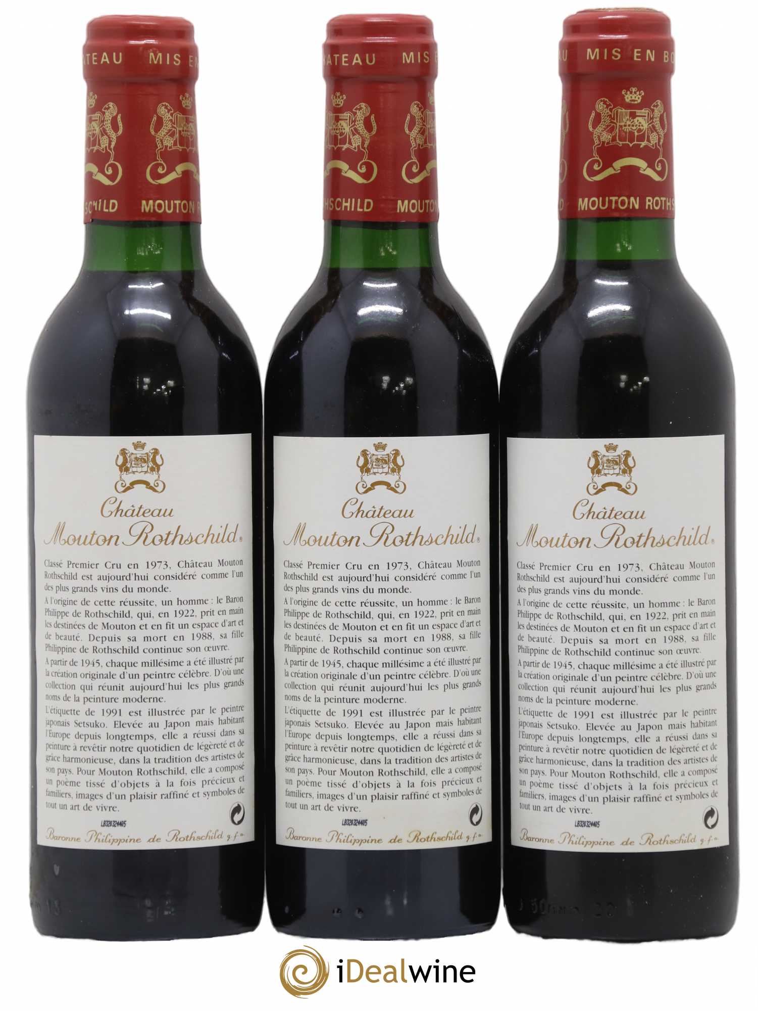 Château Mouton Rothschild 1er Grand Cru Classé 1991 - Lot de 12 demi bouteilles - 5