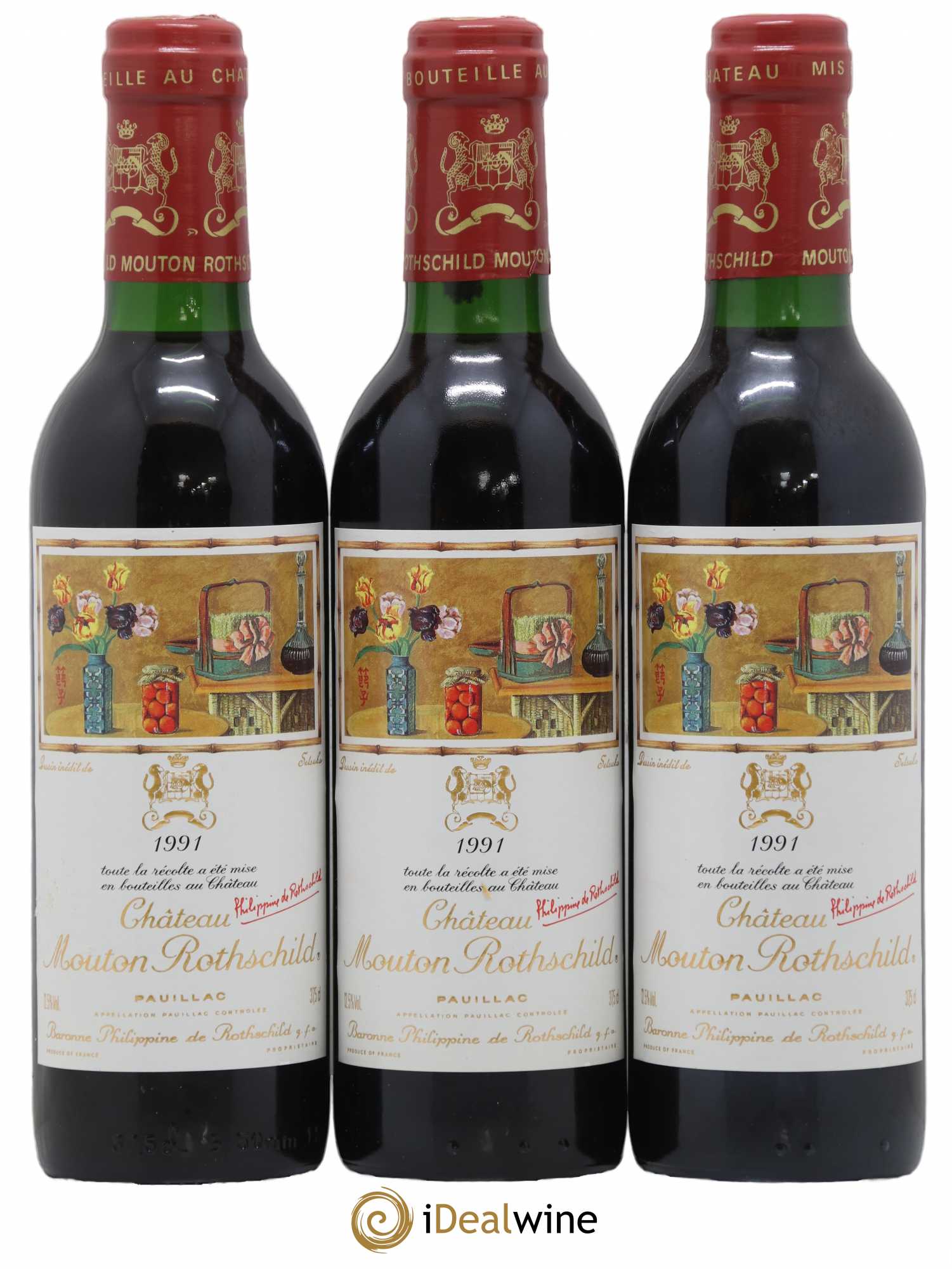 Château Mouton Rothschild 1er Grand Cru Classé 1991 - Lot de 12 demi bouteilles - 6