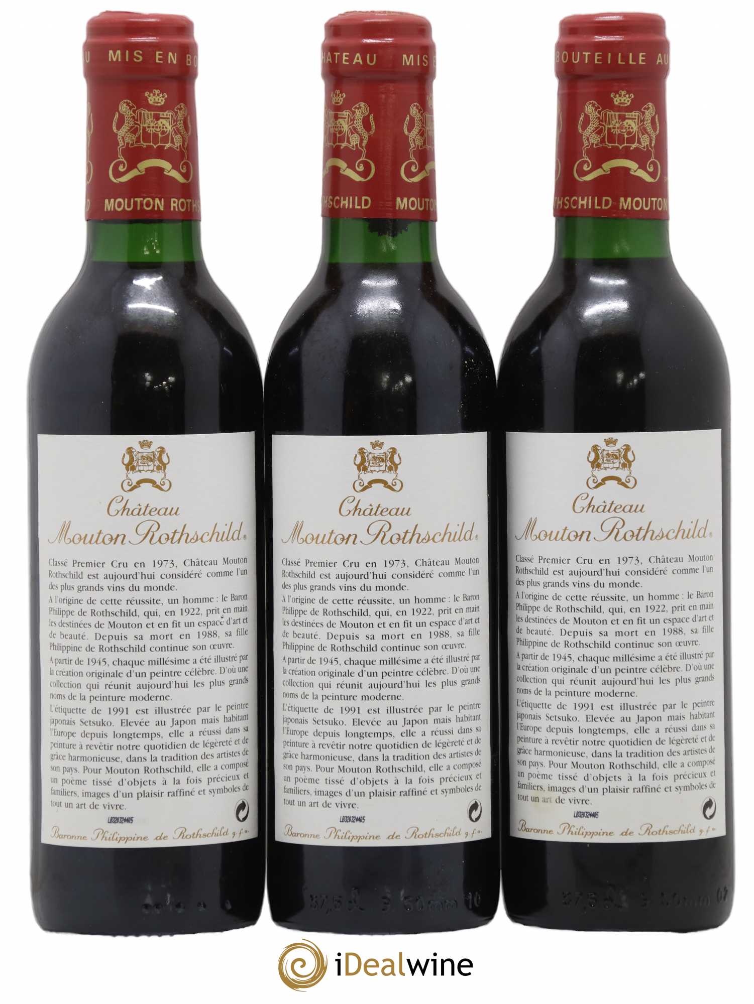 Château Mouton Rothschild 1er Grand Cru Classé 1991 - Lot de 12 demi bouteilles - 7