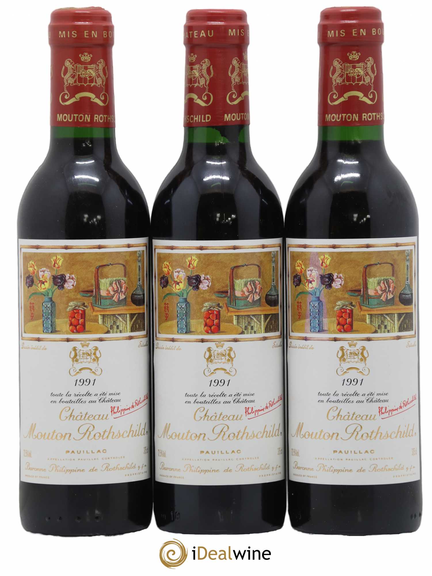 Château Mouton Rothschild 1er Grand Cru Classé 1991 - Lot de 12 demi bouteilles - 8