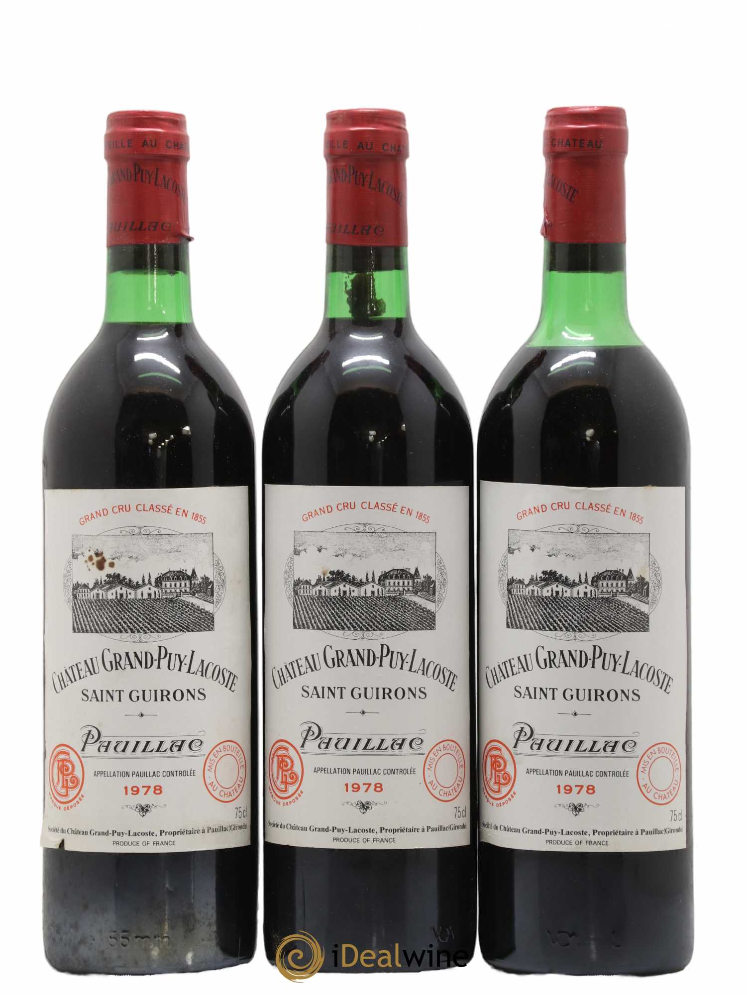 Château Grand Puy Lacoste 5ème Grand Cru Classé 1978 - Lotto di 12 bottiglie - 1
