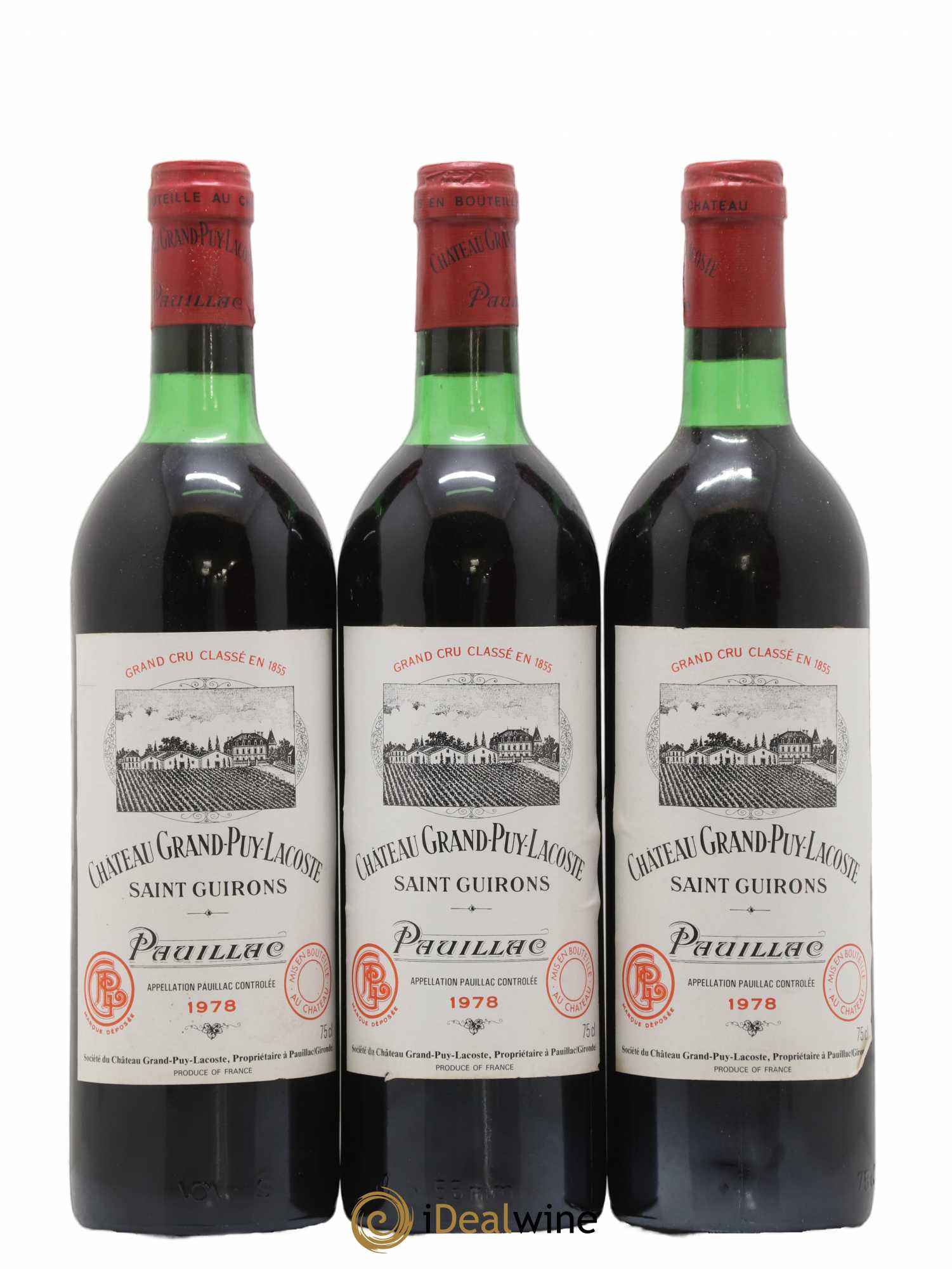 Château Grand Puy Lacoste 5ème Grand Cru Classé 1978 - Lotto di 12 bottiglie - 3