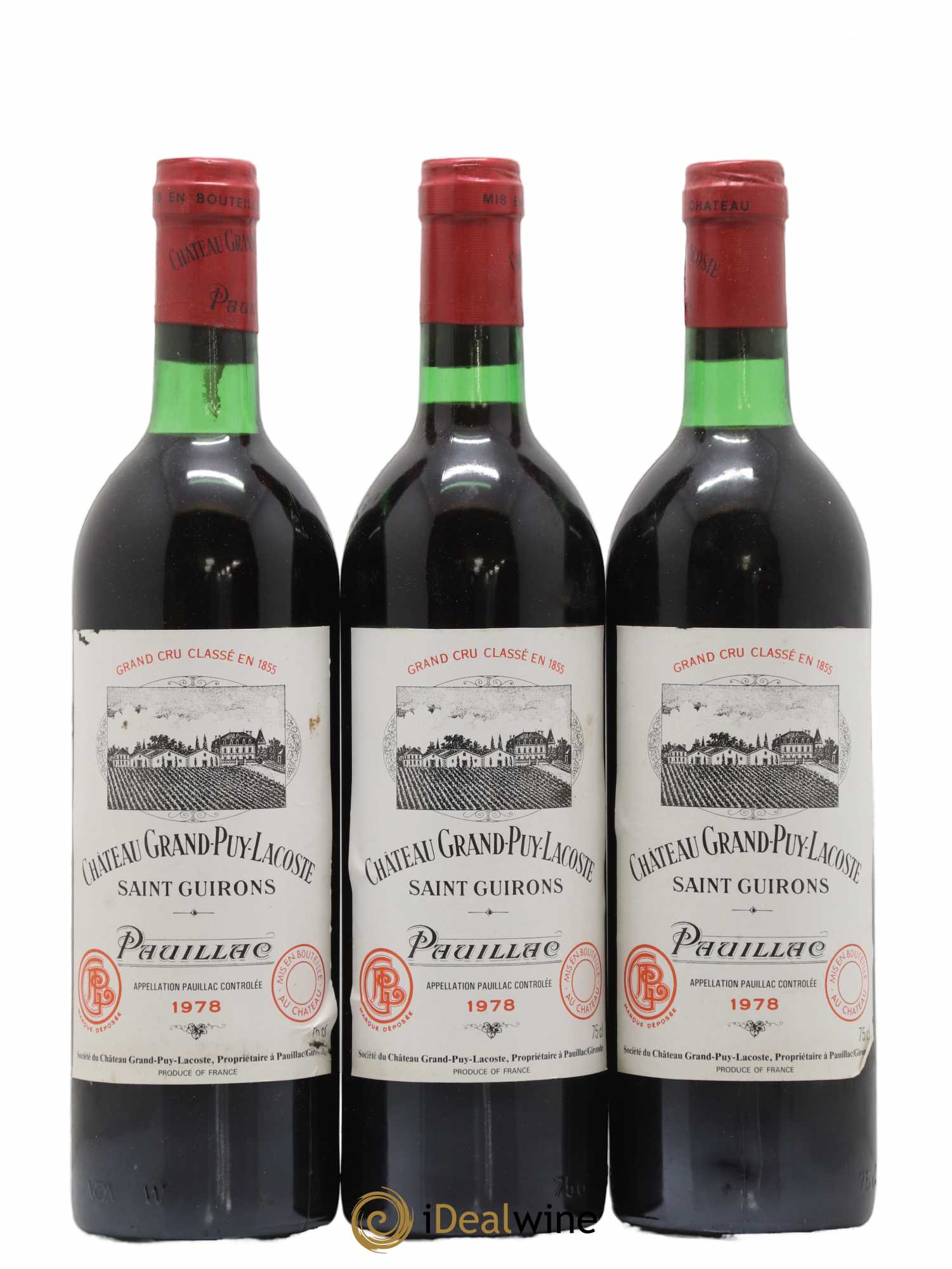 Château Grand Puy Lacoste 5ème Grand Cru Classé 1978 - Lotto di 12 bottiglie - 4