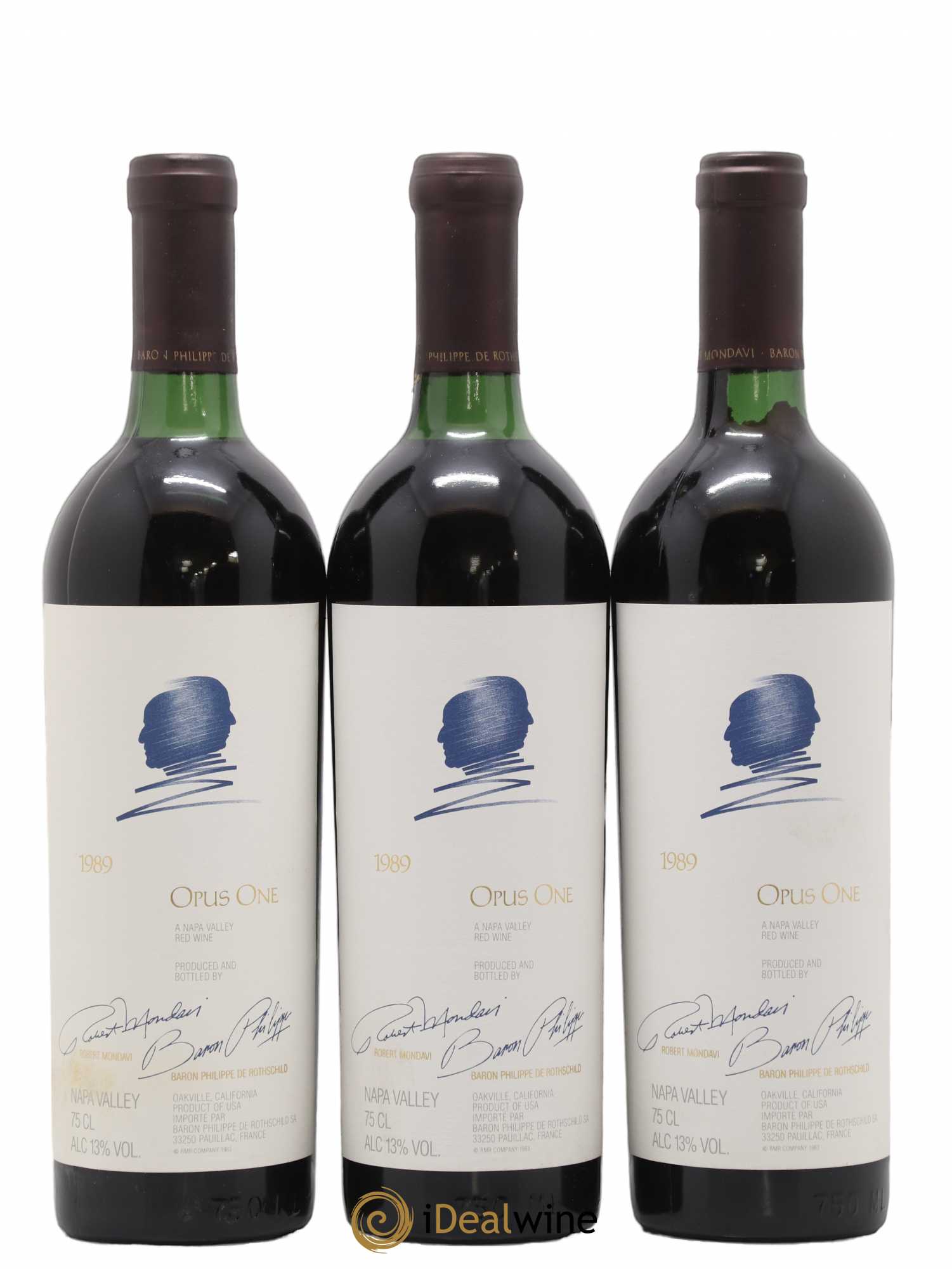 Napa Valley Opus One Robert Mondavi 1989 - Lot de 3 bouteilles - 0