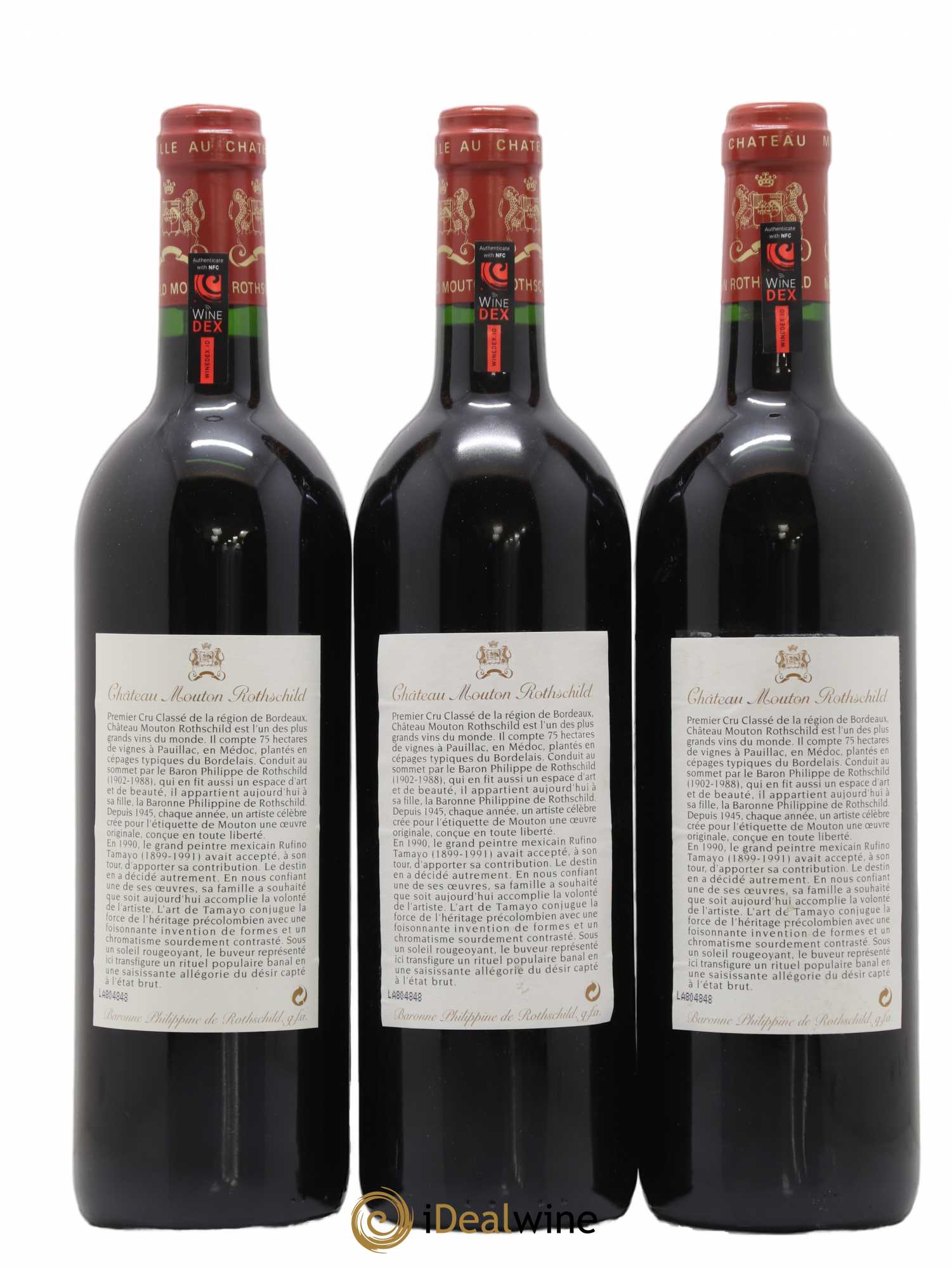 Château Mouton Rothschild 1er Grand Cru Classé 1998 - Lot de 3 bouteilles - 1