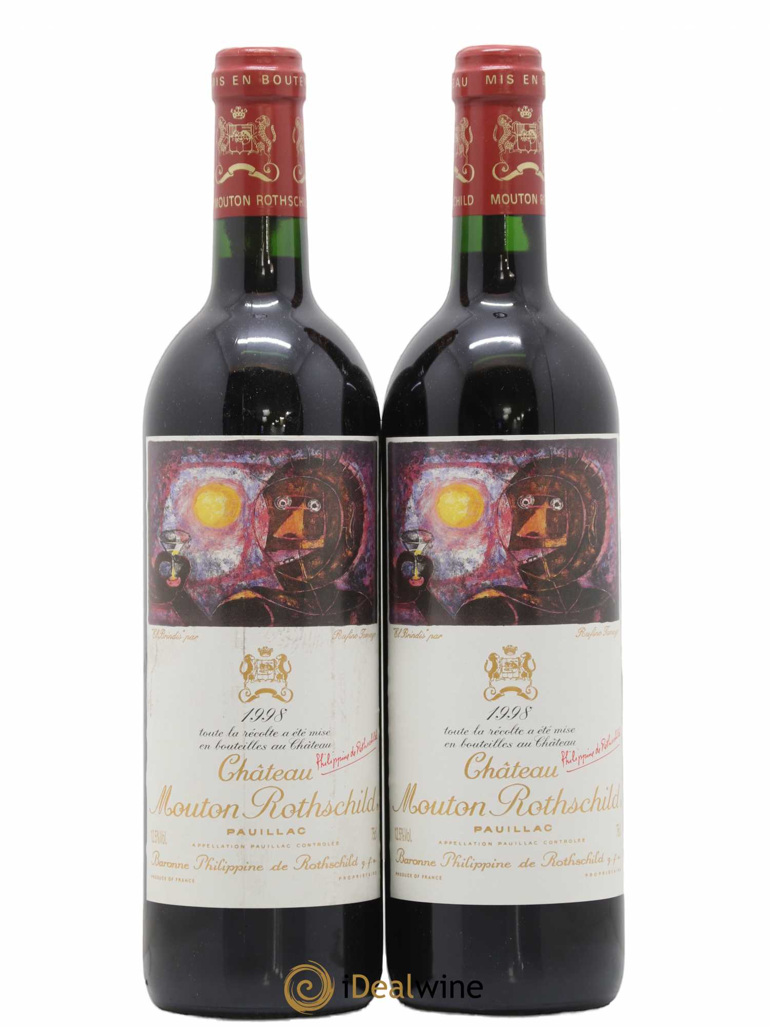 Château Mouton Rothschild 1er Grand Cru Classé 1998 - Lot de 2 bouteilles - 0