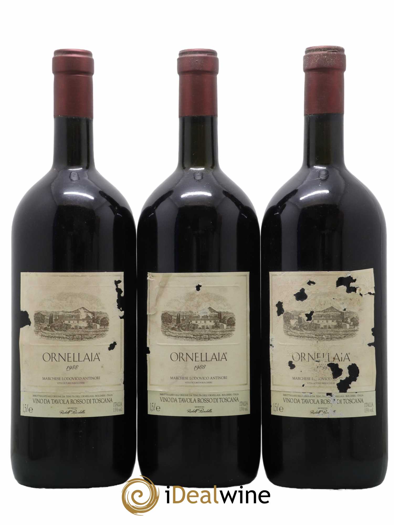 Bolgheri DOC Superiore Ornellaia Tenuta Dell'Ornellaia - Frescobaldi 1988 - Lot de 3 magnums - 0