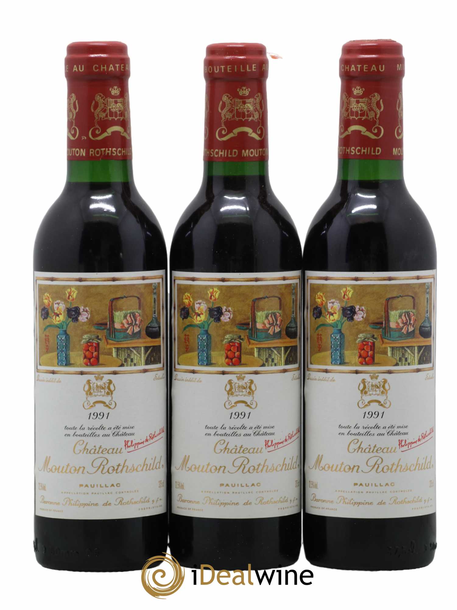 Château Mouton Rothschild 1er Grand Cru Classé 1991 - Lot de 12 demi bouteilles - 1