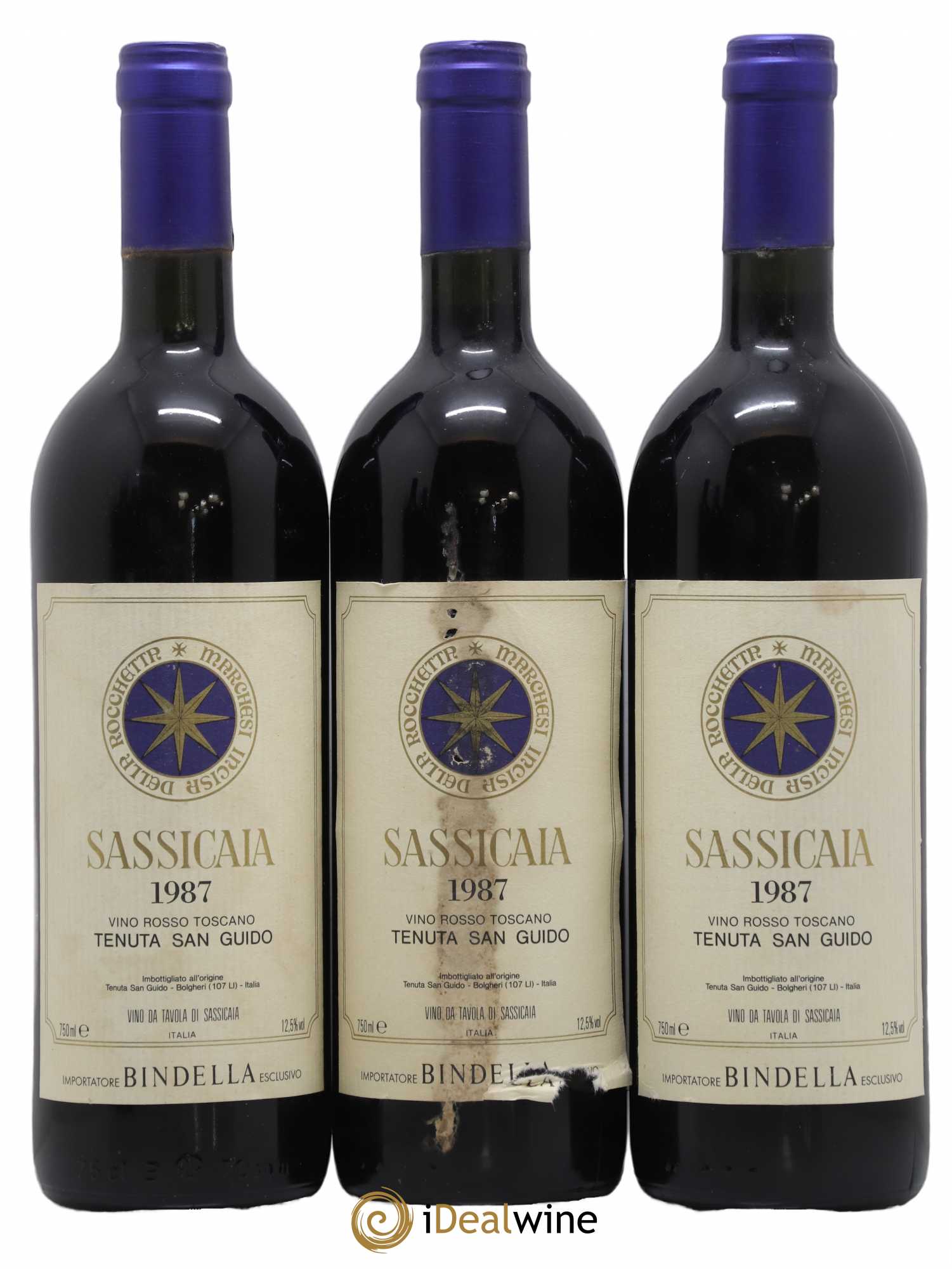 Bolgheri DOC Sassicaia Tenuta San Guido 1987 - Lot de 6 bouteilles - 1
