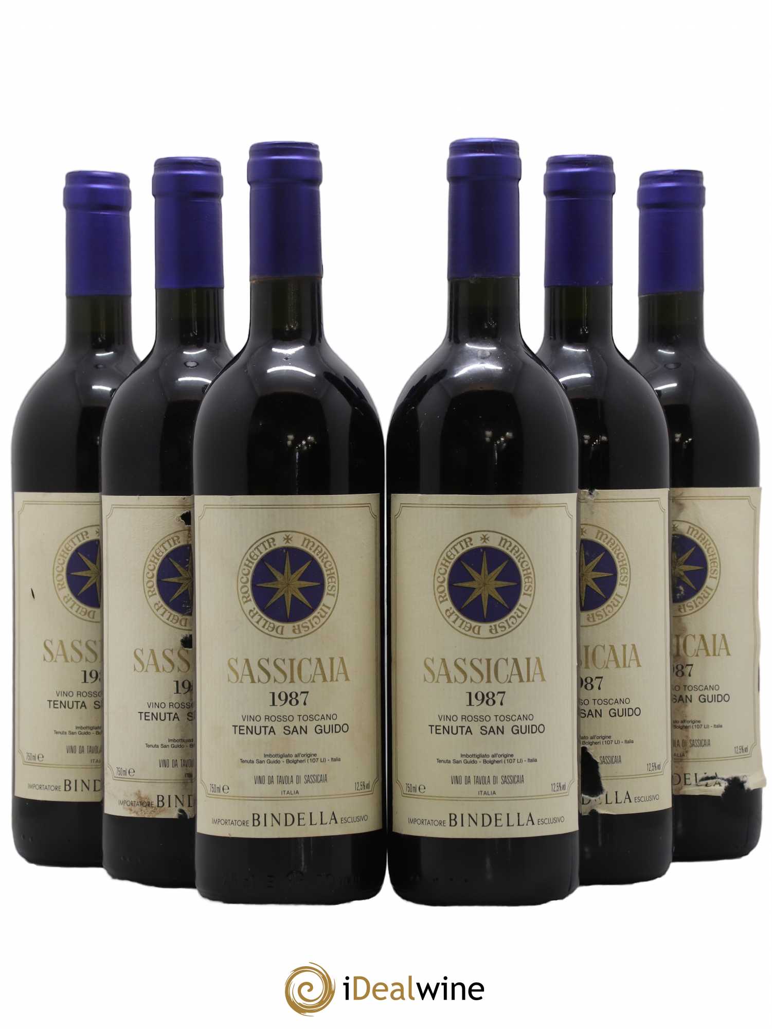 Bolgheri DOC Sassicaia Tenuta San Guido 1987 - Lot de 6 bouteilles - 0
