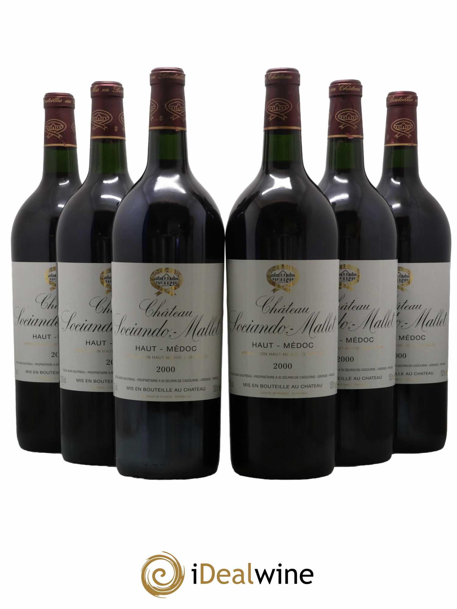 Château Sociando Mallet 2000 - Lot de 6 magnums - 0