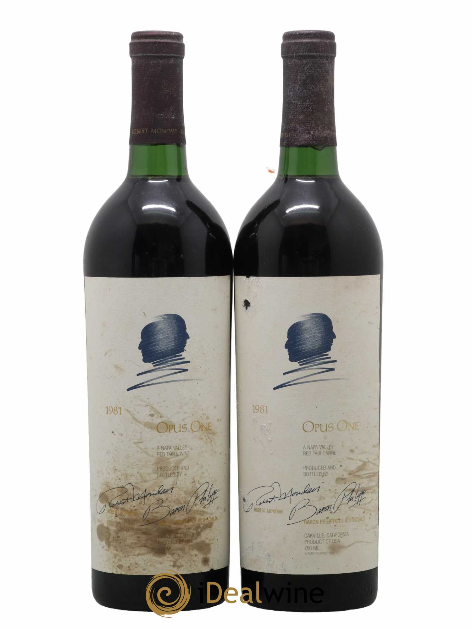 Napa Valley Opus One Robert Mondavi 1981 - Lot de 2 bouteilles - 0