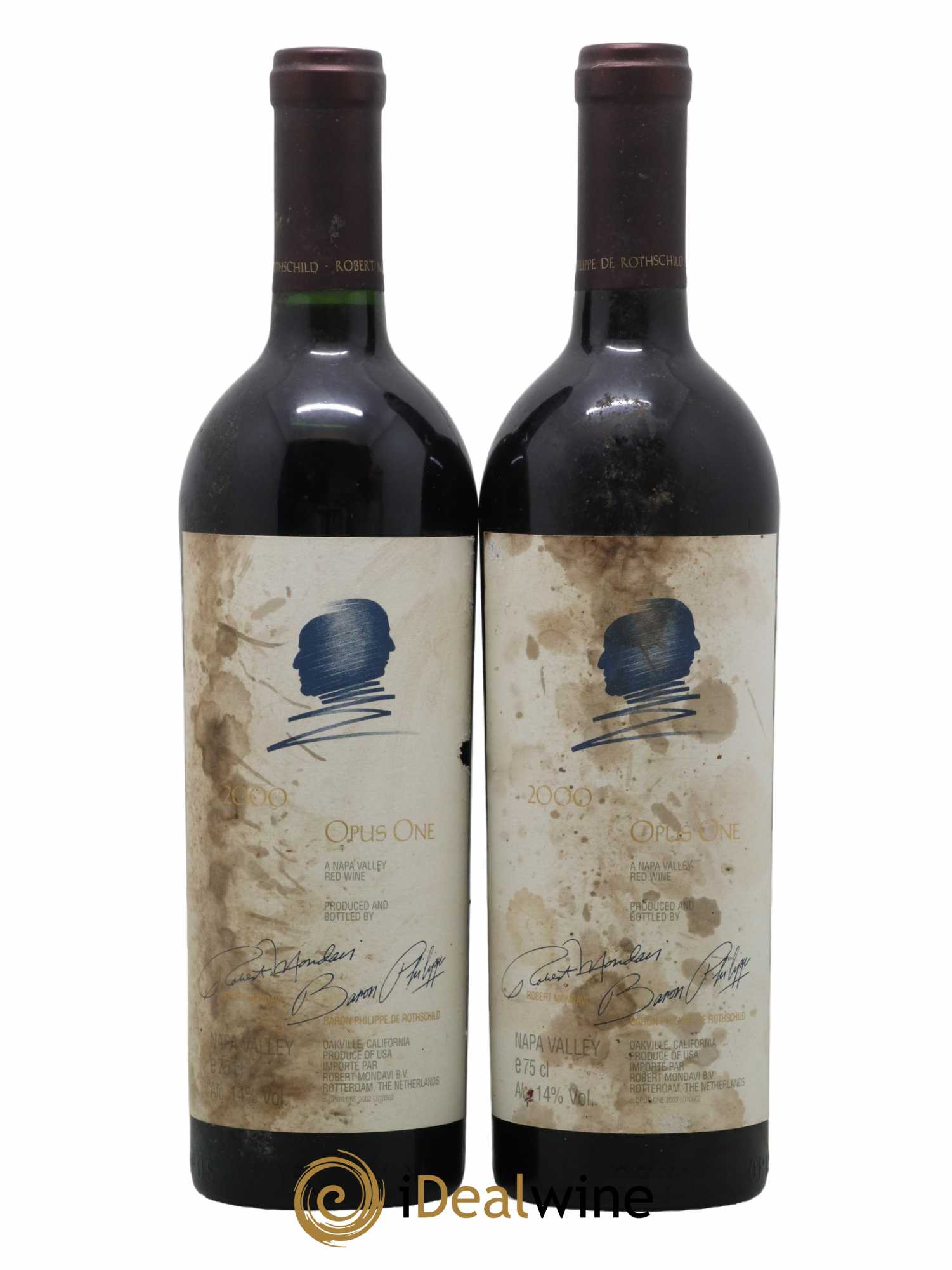 Napa Valley Opus One Robert Mondavi 2000 - Lot de 2 bouteilles - 0