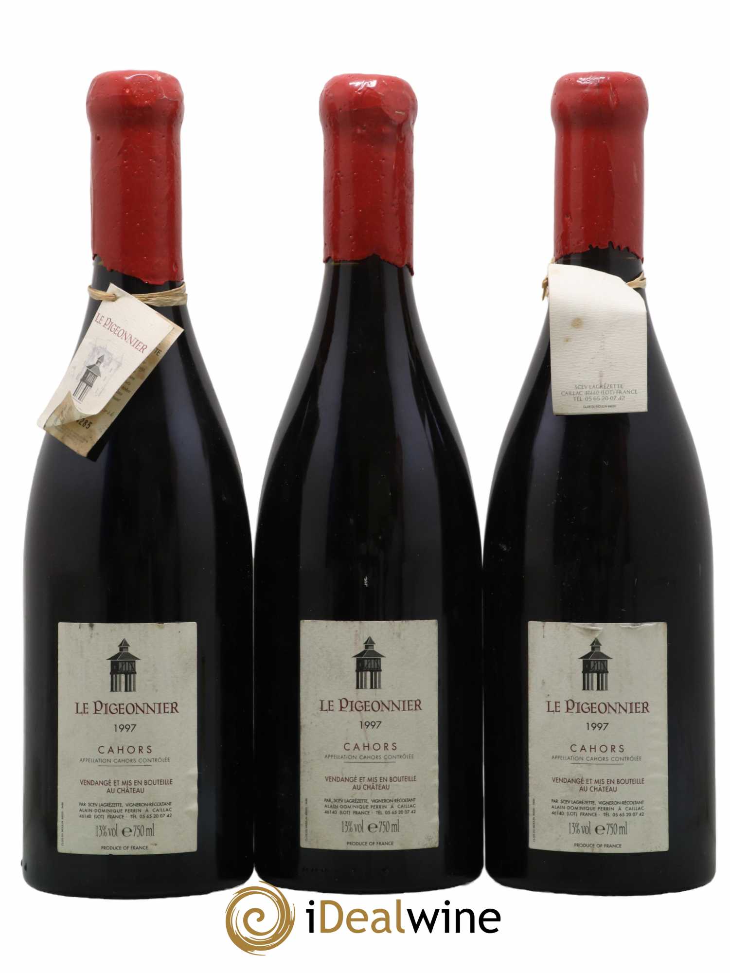 Cahors Château Lagrezette Le Pigeonnier Alain Dominique Perrin 1997 - Lot de 3 bouteilles - 1