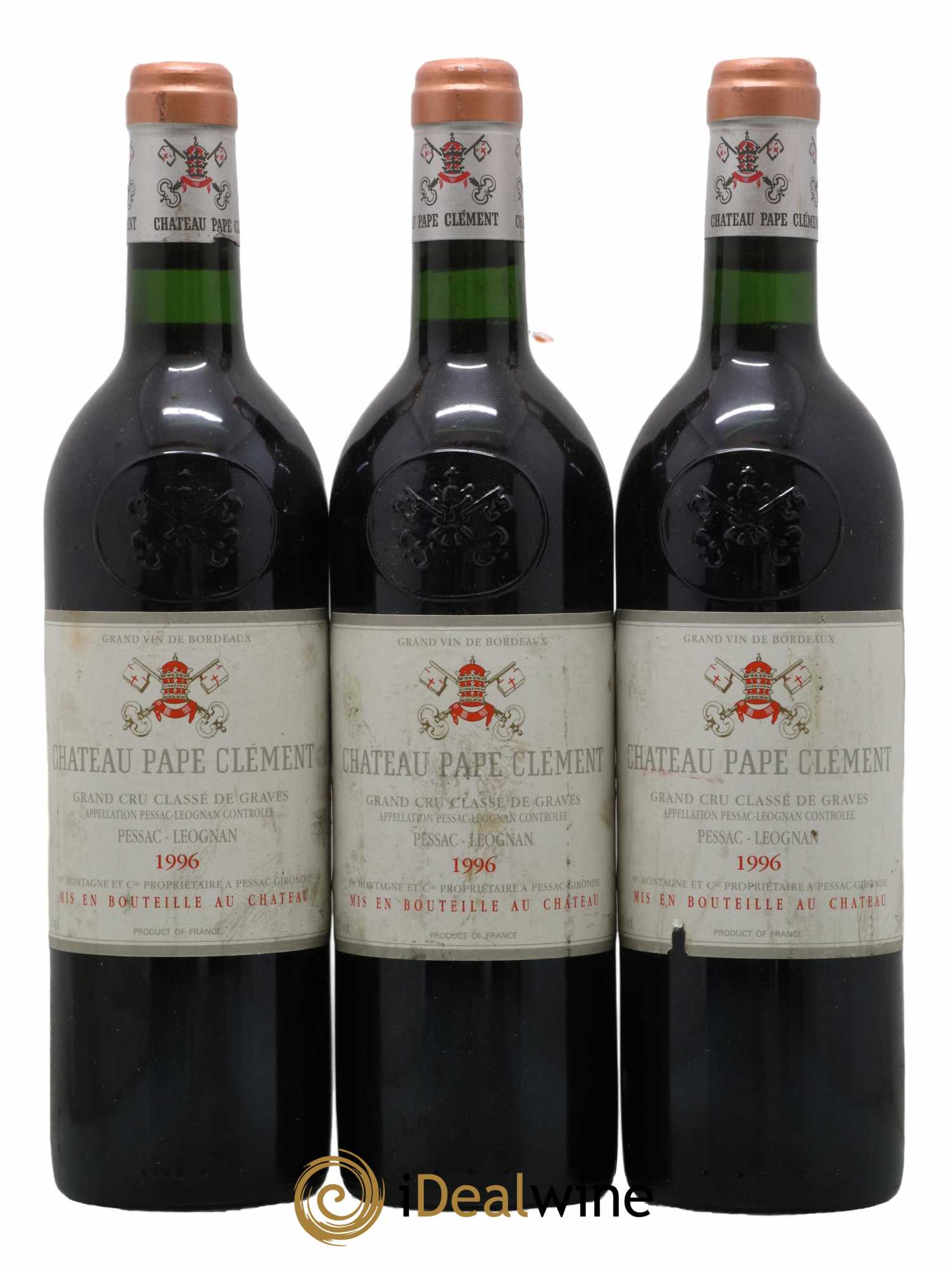 Château Pape Clément Cru Classé de Graves 1996 - Lot de 3 bouteilles - 0
