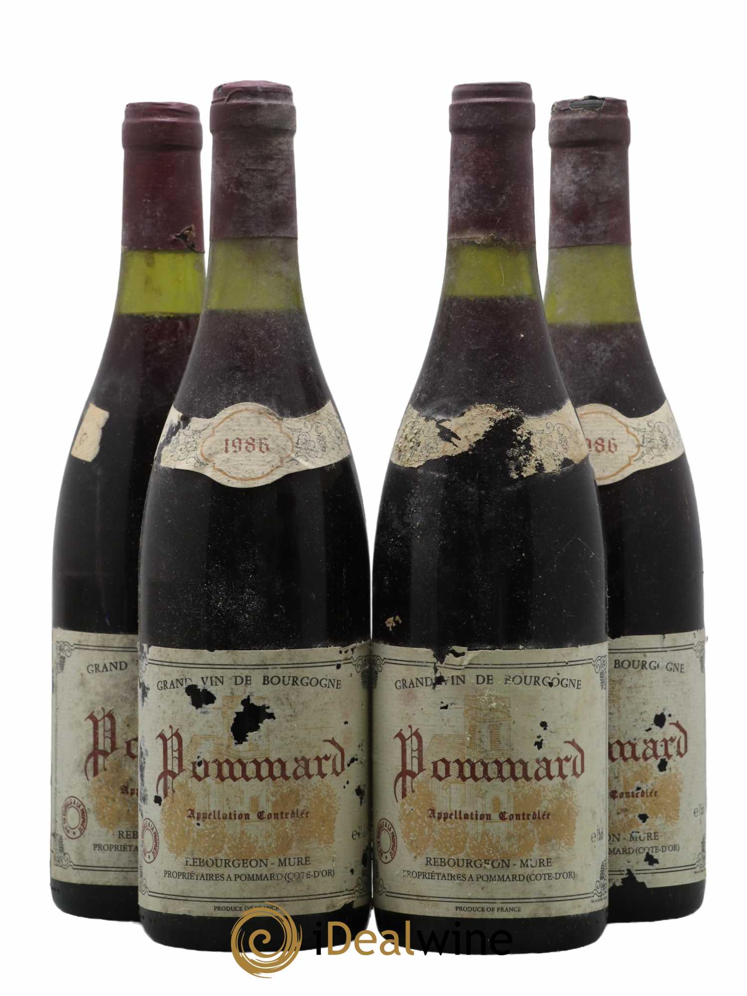 Pommard Rebourgeon Mure 1986 - Lot de 4 bouteilles - 0