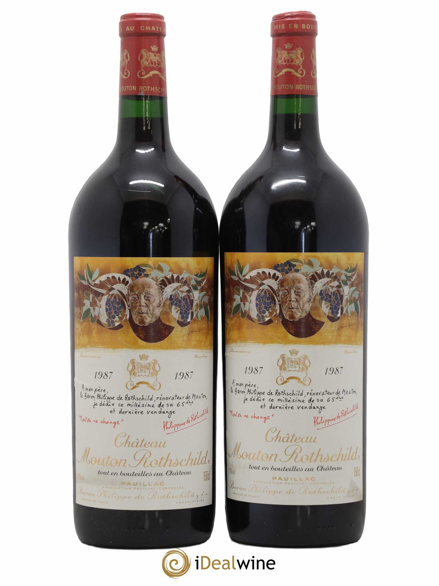 Château Mouton Rothschild 1er Grand Cru Classé 1987 - Lot de 2 magnums - 0