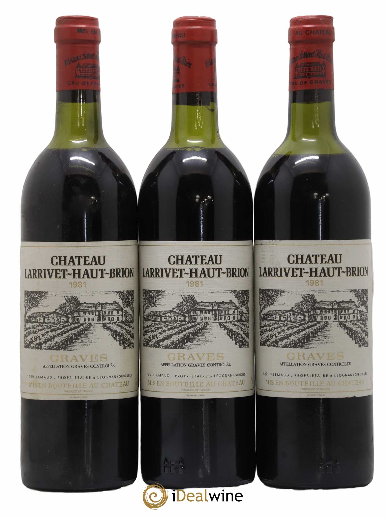 Château Larrivet Haut-Brion 1981 - Lot de 3 bouteilles - 0