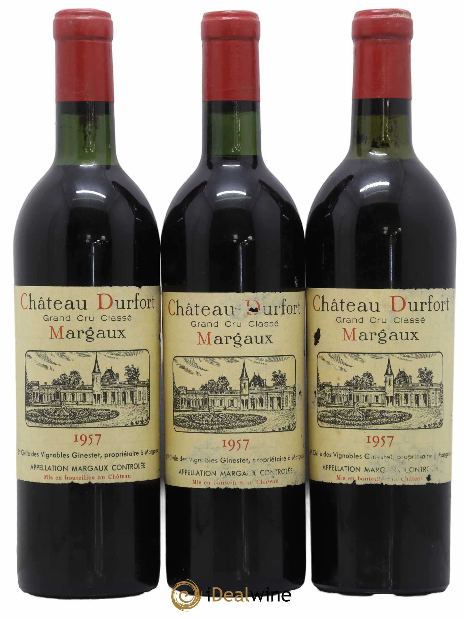 Bordeaux Margaux Château Durfort 1957 - Posten von 3 Flaschen - 0