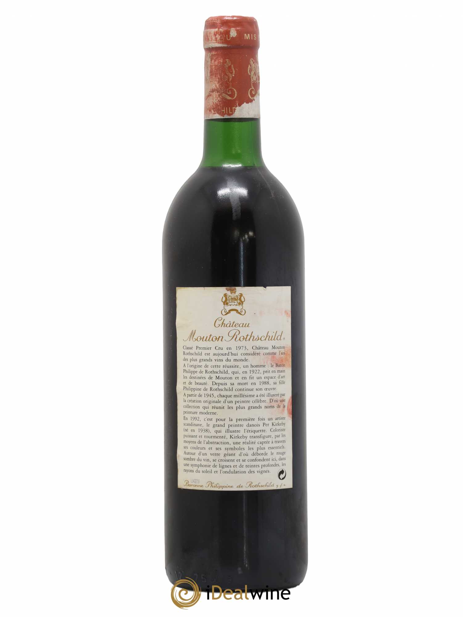 Château Mouton Rothschild 1er Grand Cru Classé 1992 - Lot de 1 bouteille - 1
