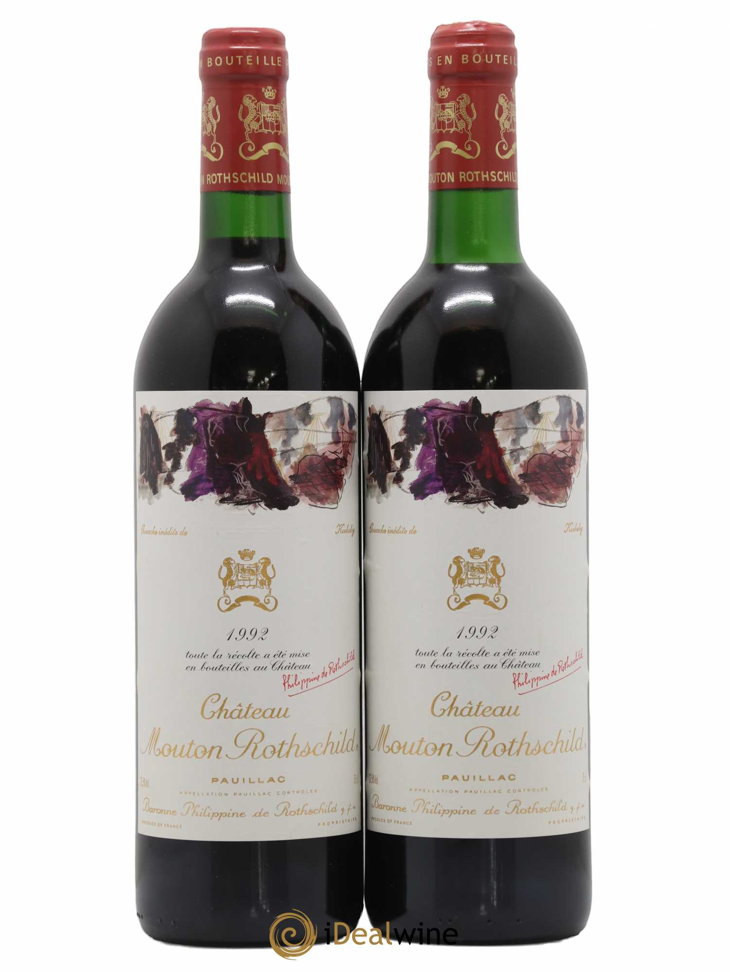 Château Mouton Rothschild 1er Grand Cru Classé 1992 - Lot de 2 bouteilles - 0