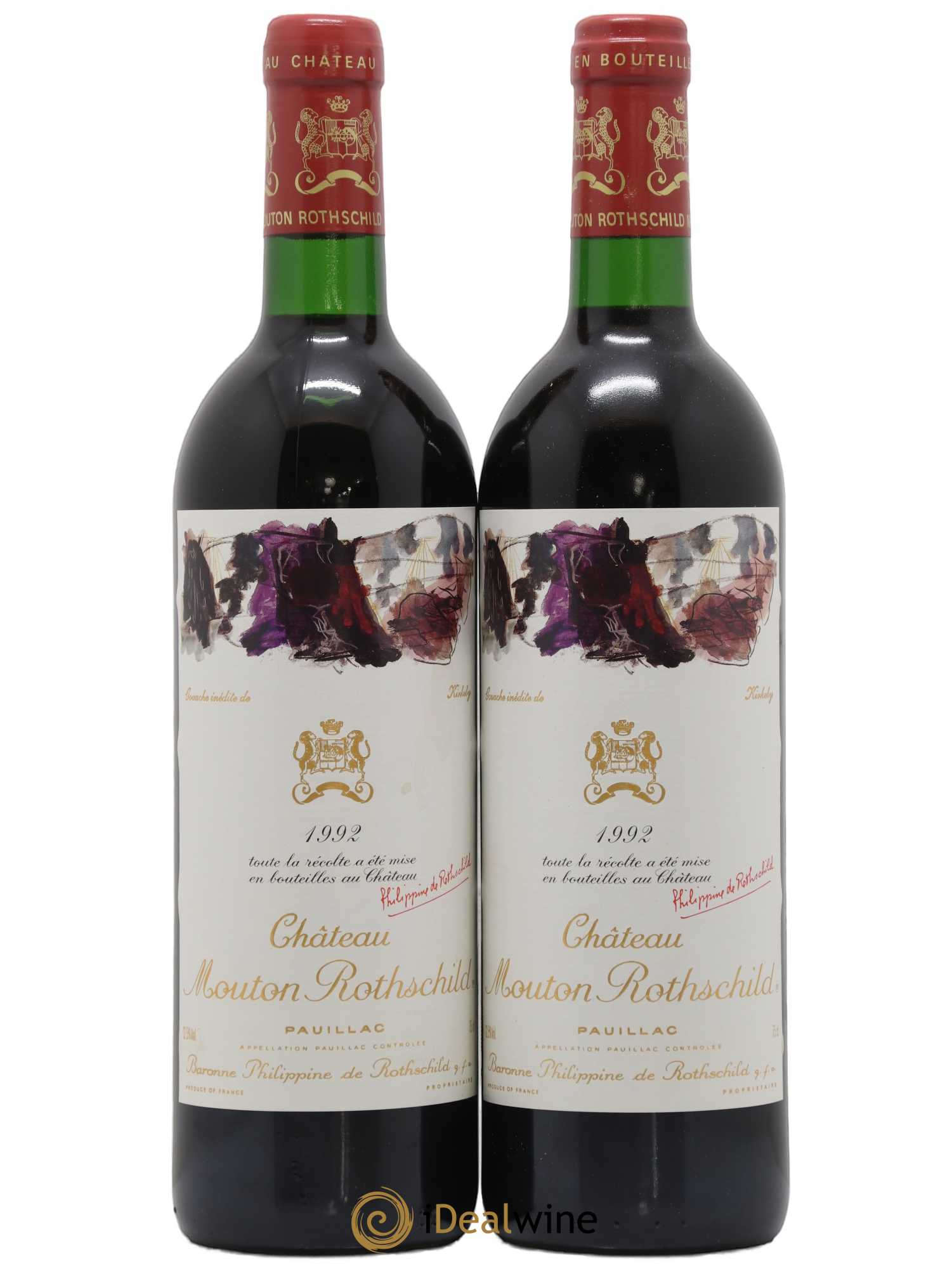 Château Mouton Rothschild 1er Grand Cru Classé 1992 - Lot de 2 bouteilles - 0