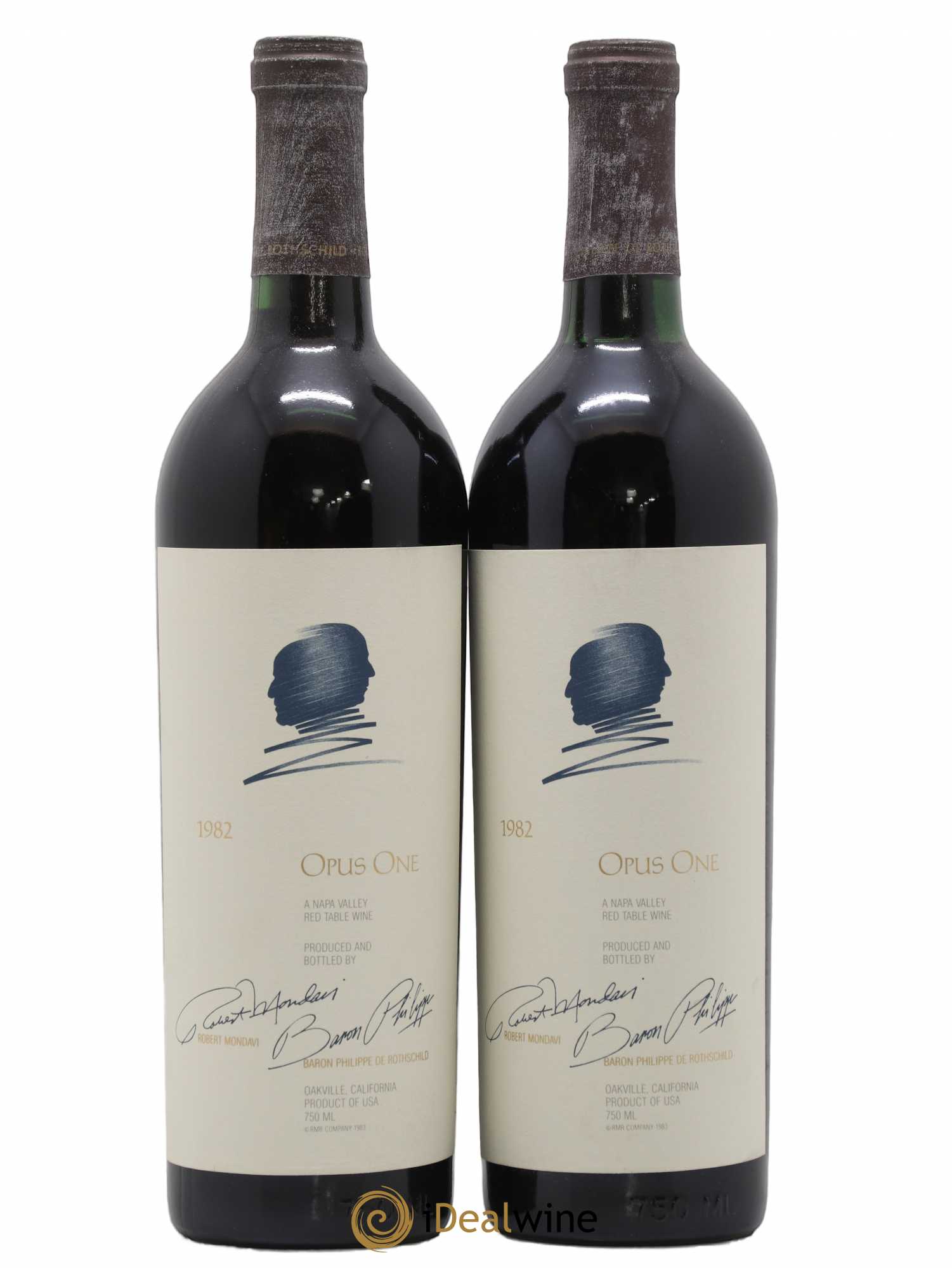 Napa Valley Opus One Robert Mondavi 1982 - Lot de 2 bouteilles - 0