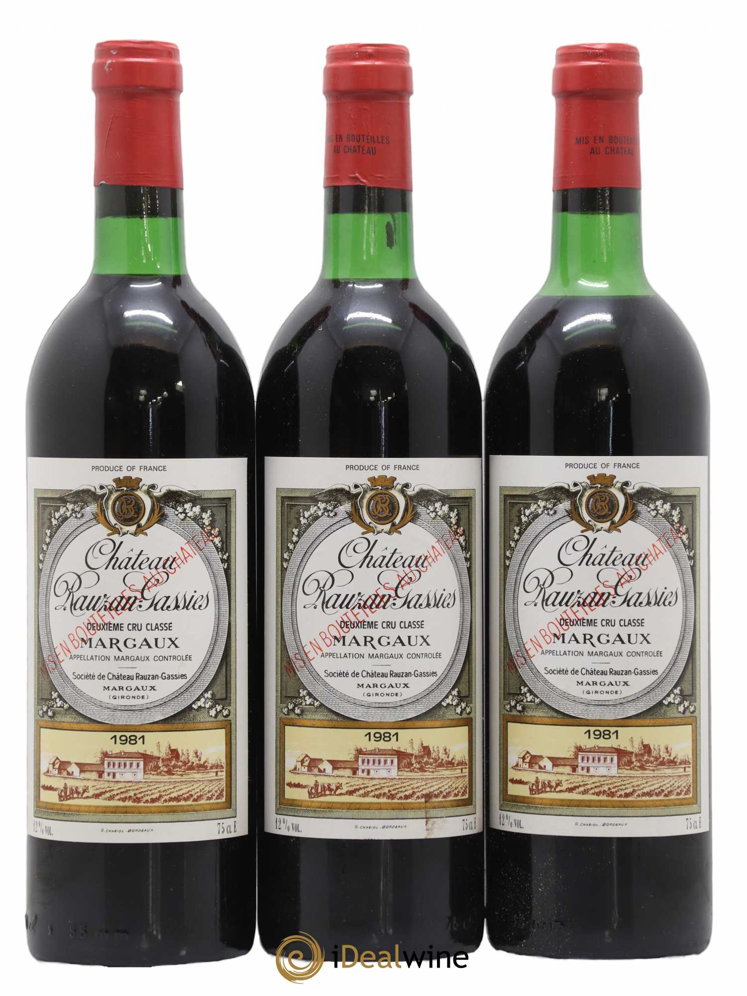 Château Rauzan-Gassies 2ème Grand Cru Classé 1981 - Lot de 12 bouteilles - 1