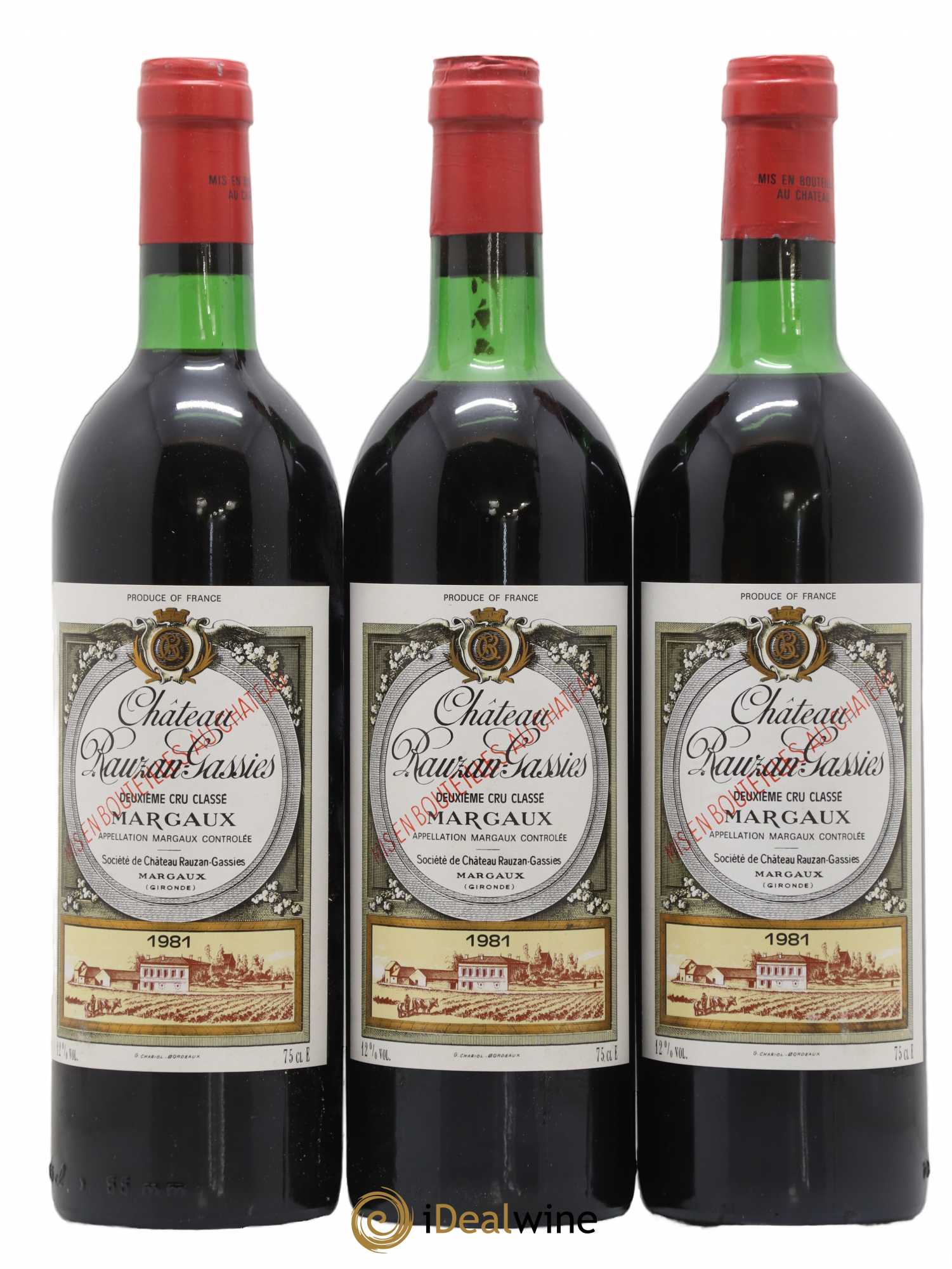 Château Rauzan-Gassies 2ème Grand Cru Classé 1981 - Lot de 12 bouteilles - 3