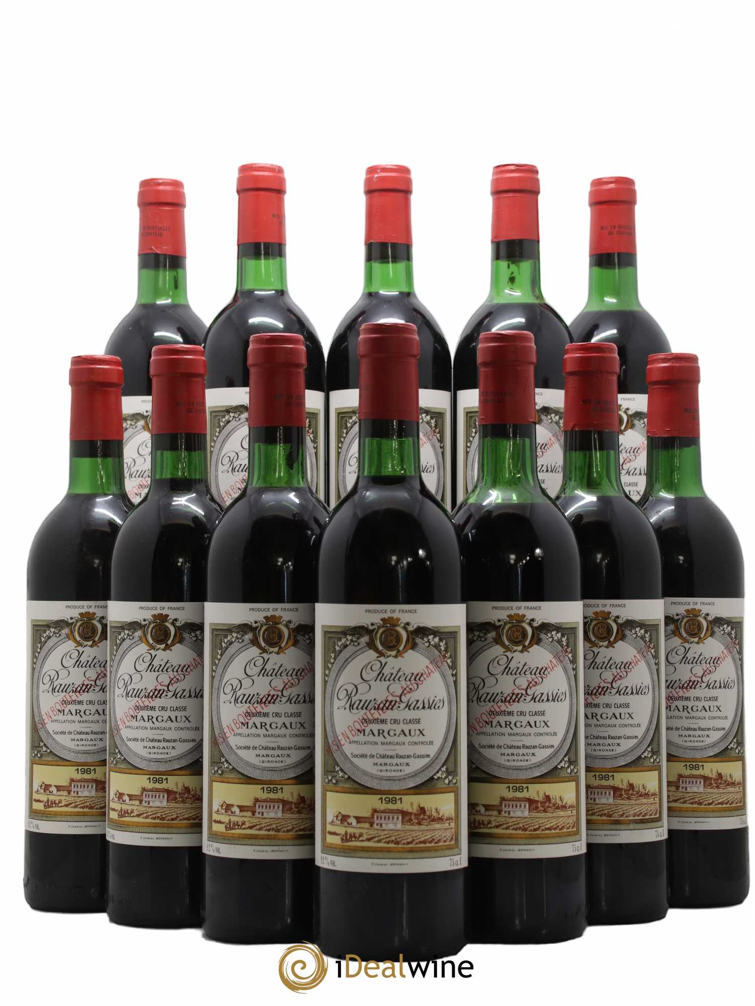 Château Rauzan-Gassies 2ème Grand Cru Classé 1981 - Lot de 12 bouteilles - 0