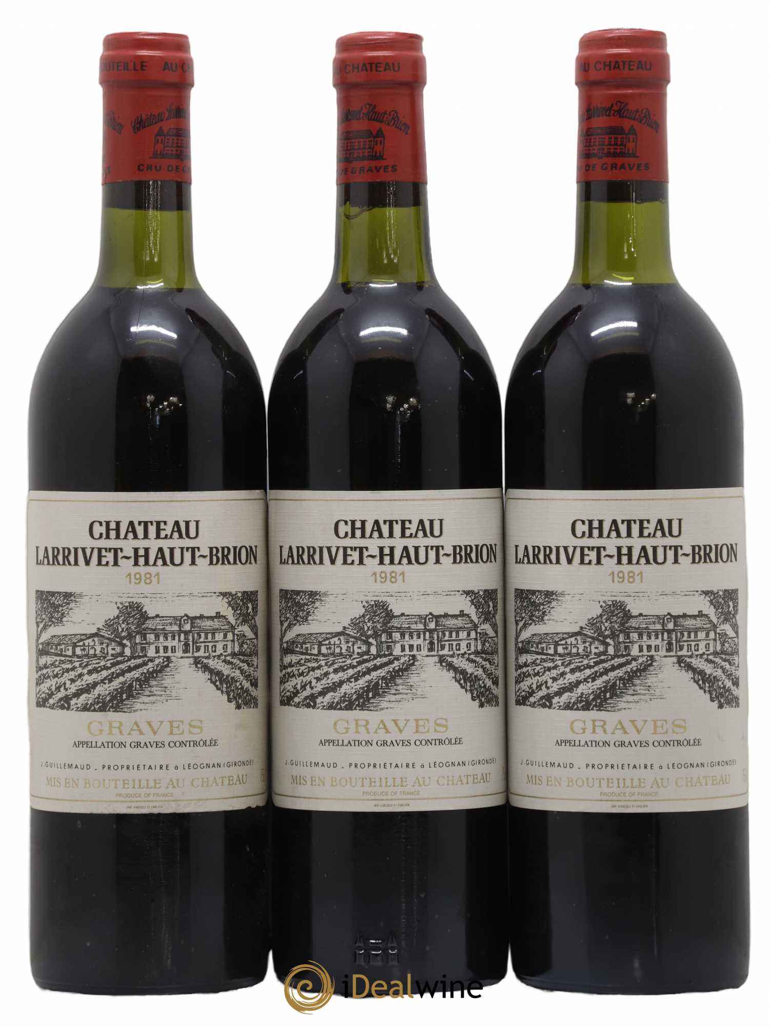Château Larrivet Haut-Brion 1981 - Lot de 3 bouteilles - 0