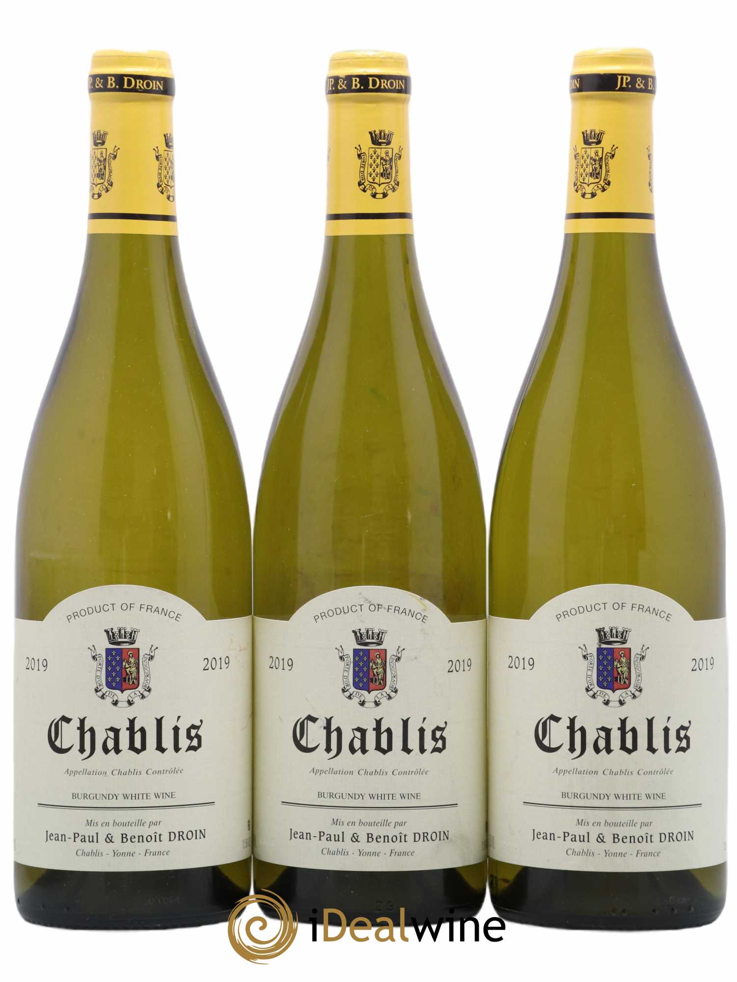 Chablis Jean-Paul & Benoît Droin (Domaine) 2019 - Lot de 3 bouteilles - 0