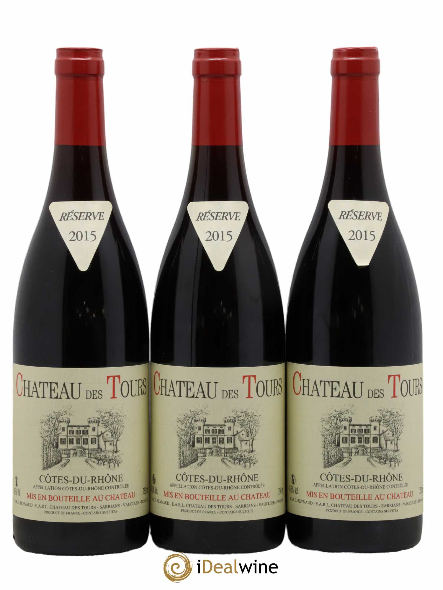 Côtes-du-Rhône Château des Tours Emmanuel Reynaud 2015 - Lot de 3 bouteilles - 0