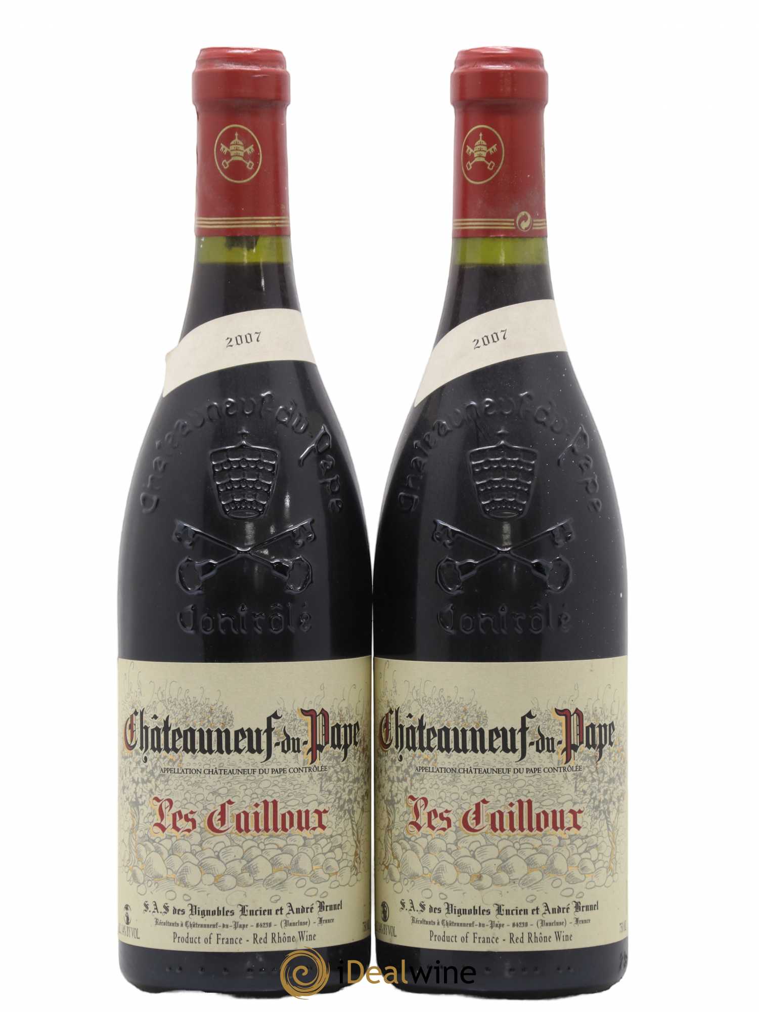 Châteauneuf-du-Pape Les Cailloux André Brunel 2007 - Lot de 2 bouteilles - 0