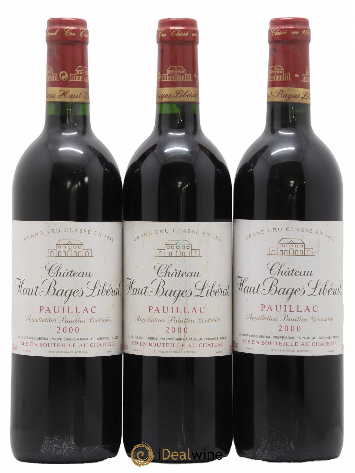 Château Haut Bages Libéral 5ème Grand Cru Classé 2000 - Lot de 3 bouteilles - 0
