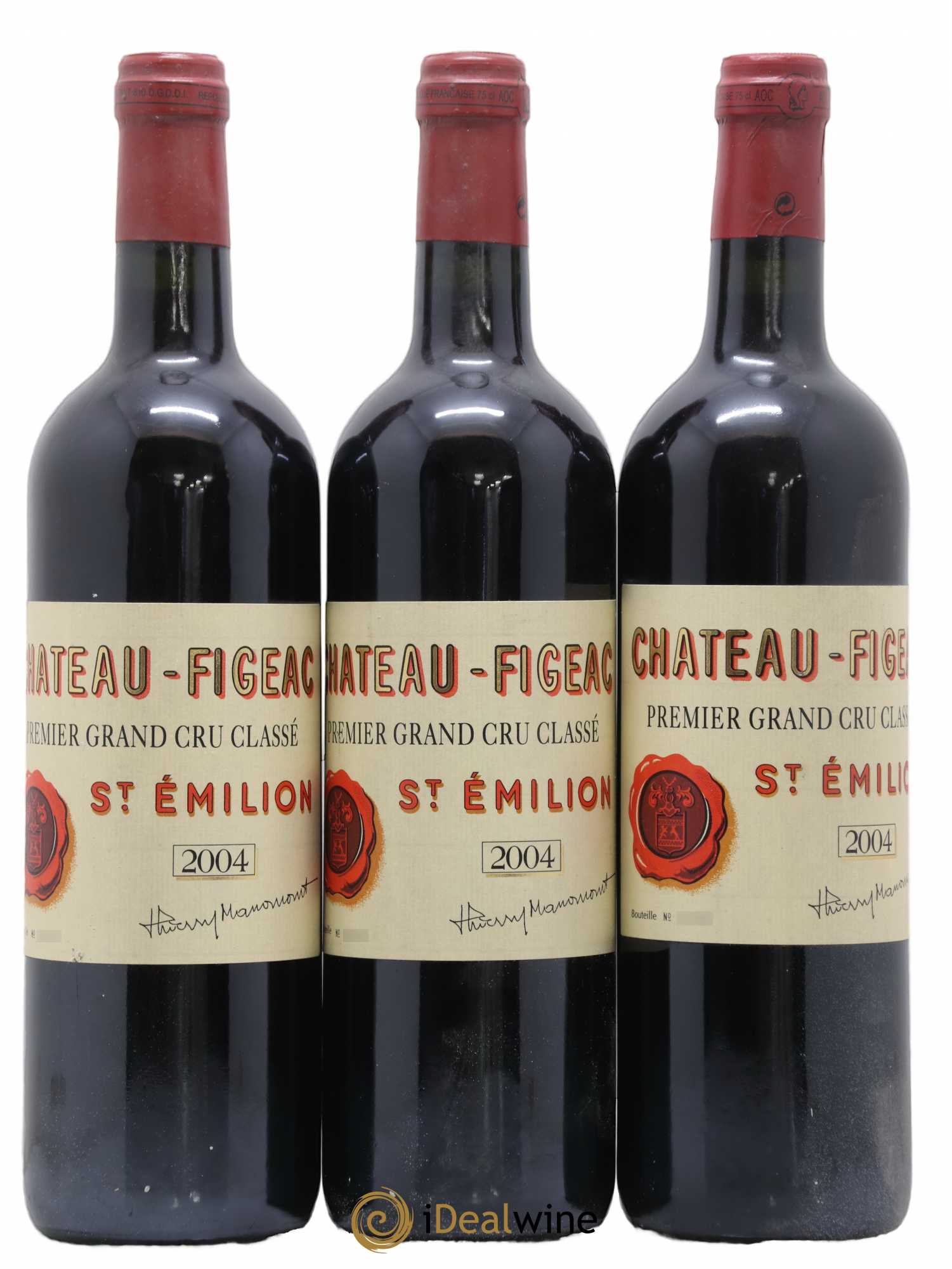 Château Figeac 1er Grand Cru Classé A 2004 - Lot de 3 bouteilles - 0